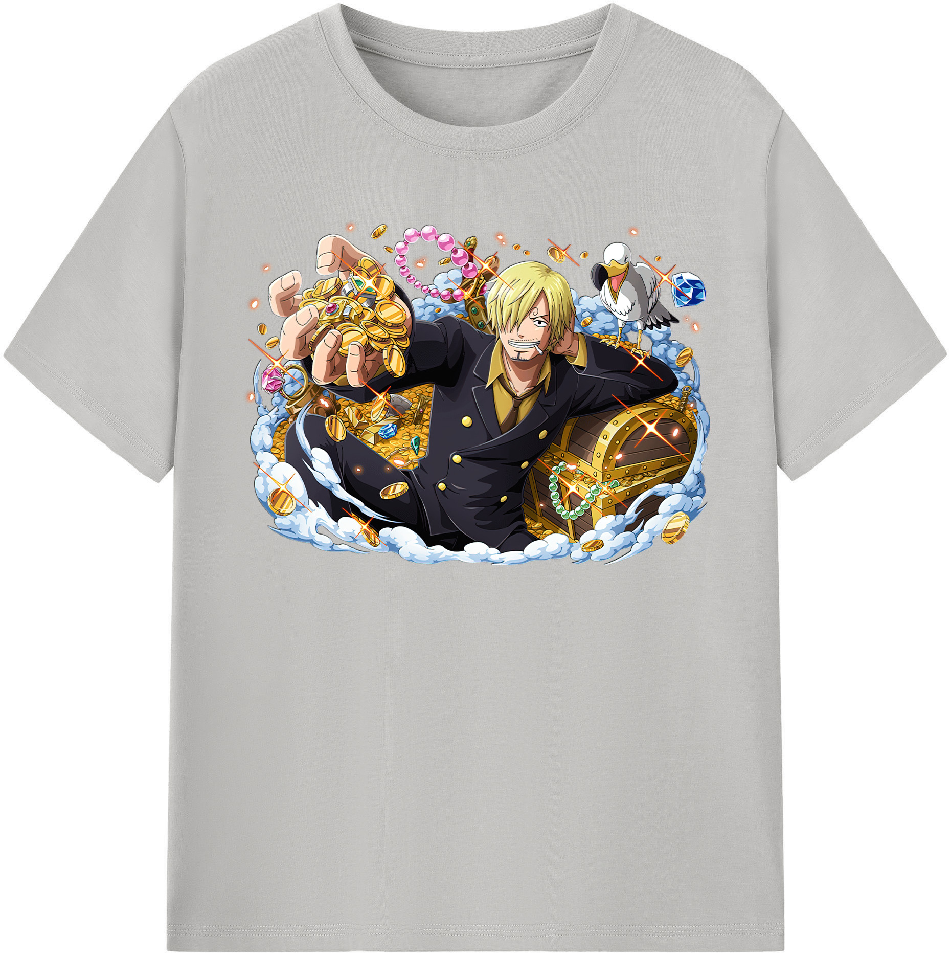 （画像用） ワンピース サンジ ONE PIECE Sanji レディースカジュアルプリントTシャツ（綿100％）