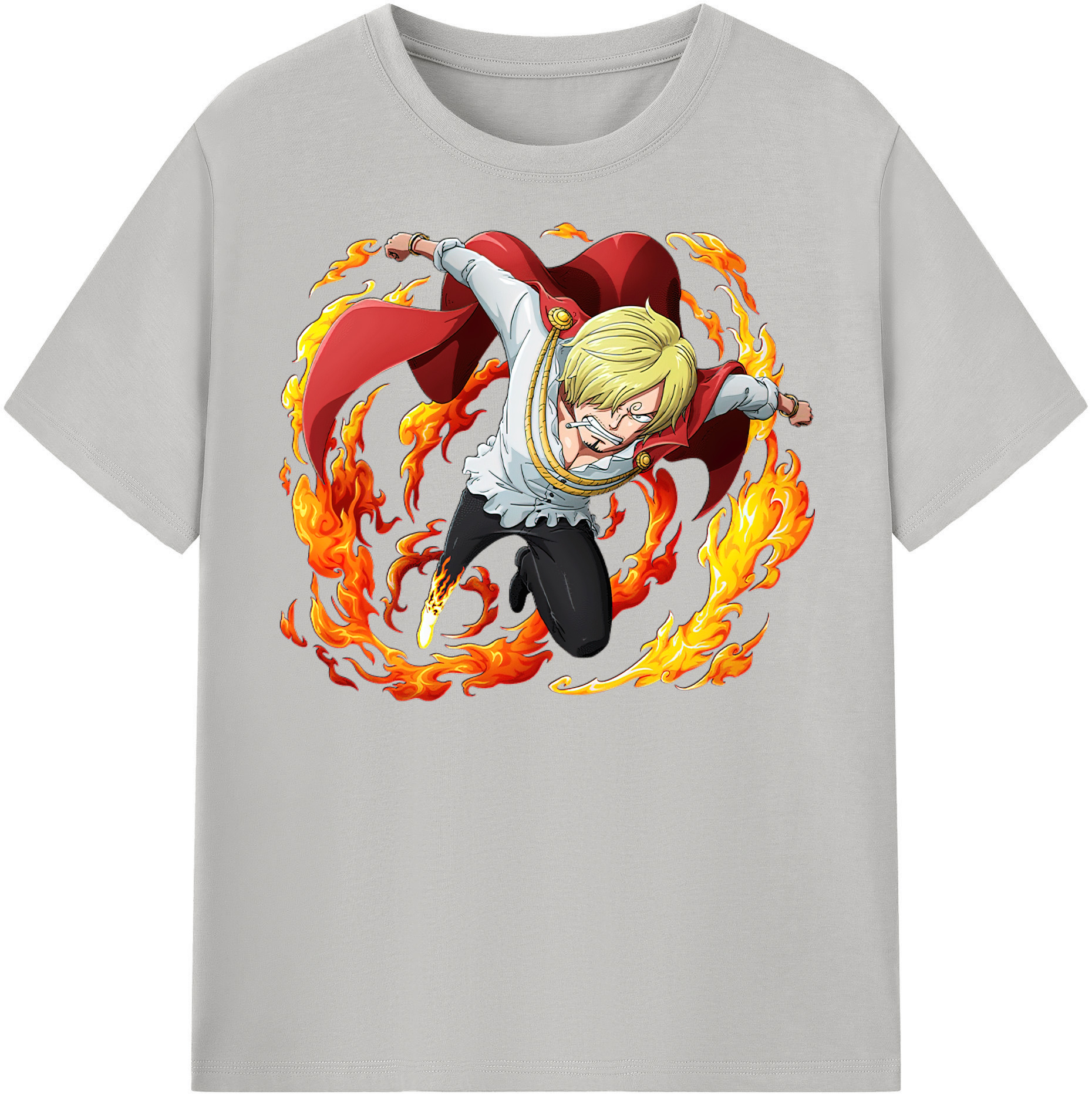 （画像用） ワンピース サンジ ONE PIECE Sanji レディースカジュアルプリントTシャツ（綿100％）
