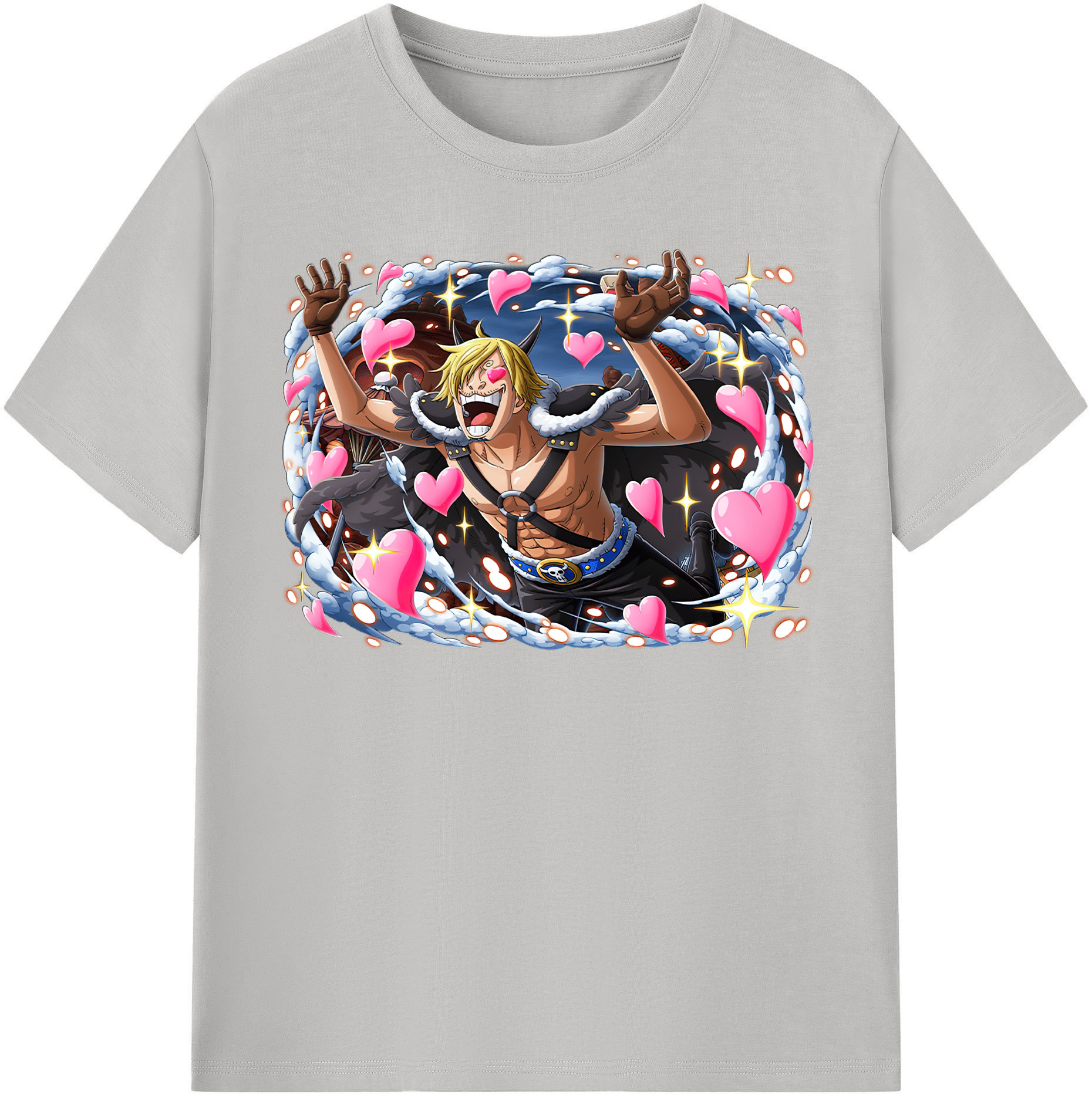 （画像用） ワンピース サンジ ONE PIECE Sanji レディースカジュアルプリントTシャツ（綿100％）