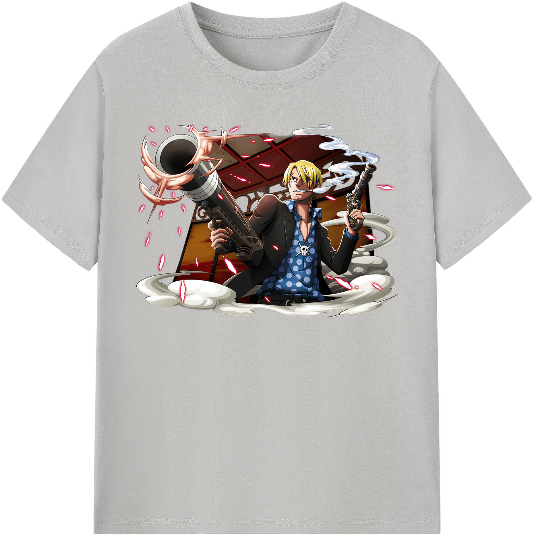 （画像用） ワンピース サンジ ONE PIECE Sanji レディースカジュアルプリントTシャツ（綿100％）