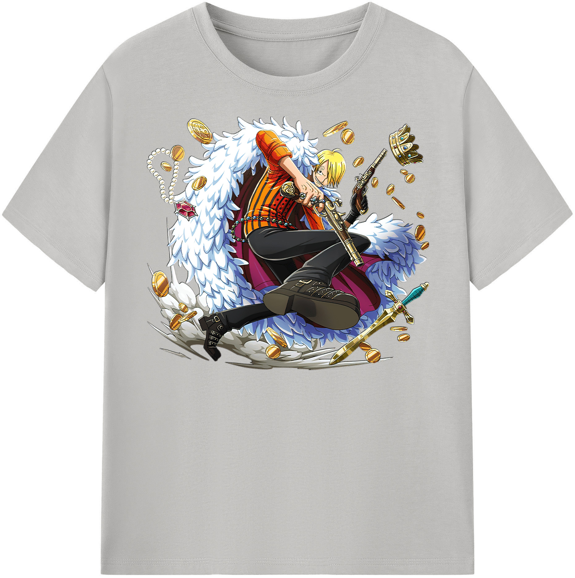 （画像用） ワンピース サンジ ONE PIECE Sanji レディースカジュアルプリントTシャツ（綿100％）