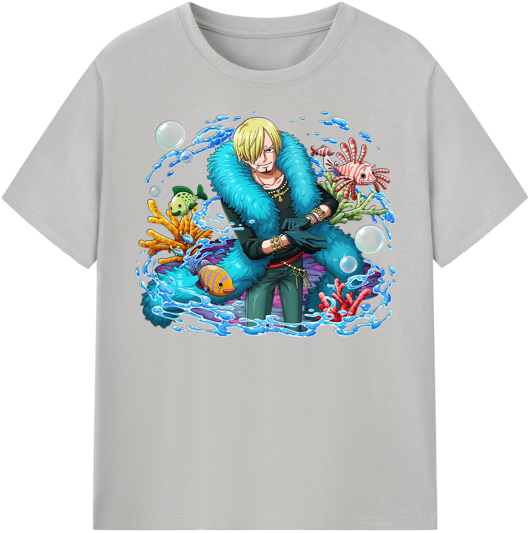 （画像用） ワンピース サンジ ONE PIECE Sanji レディースカジュアルプリントTシャツ（綿100％）