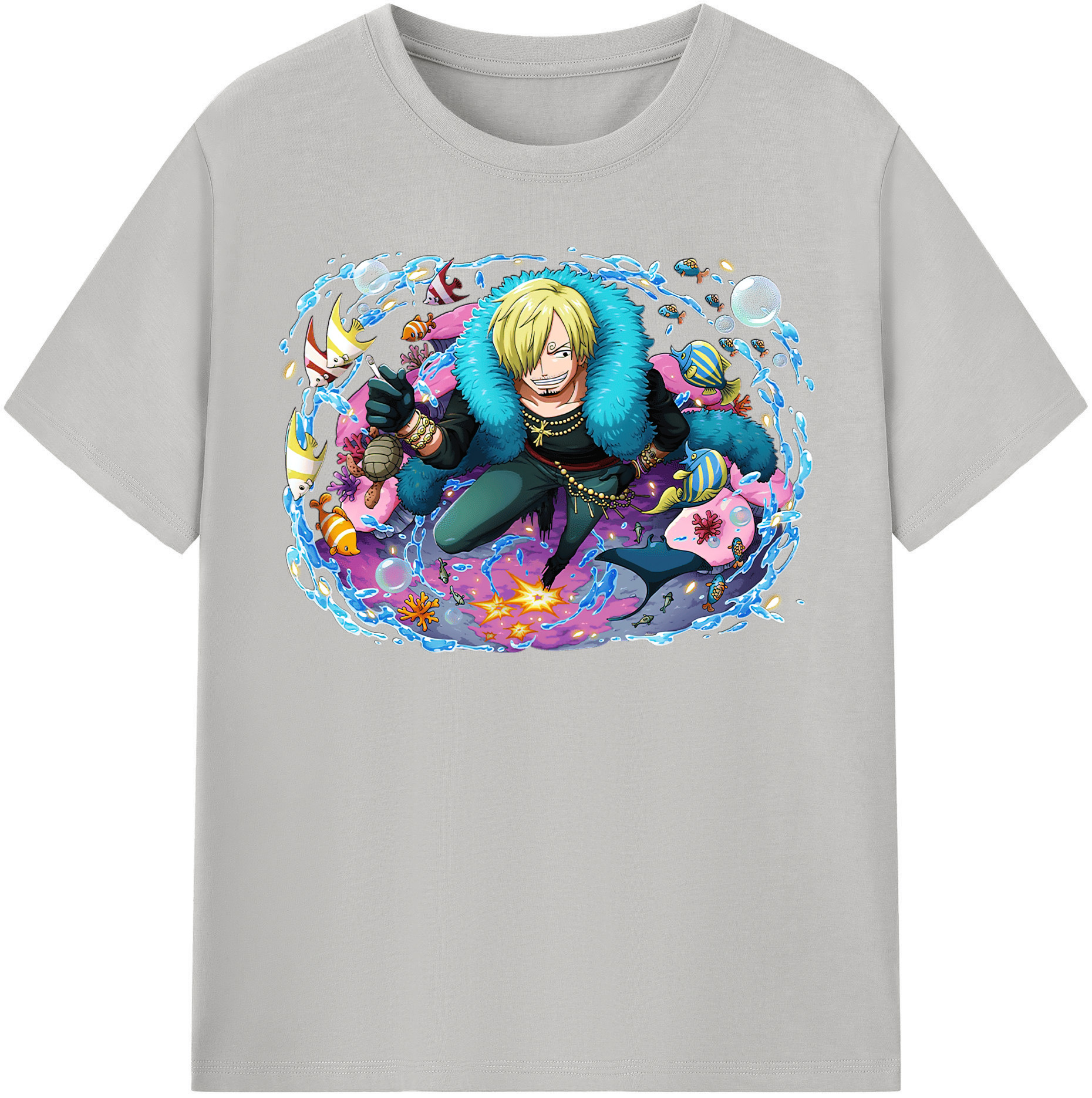 （画像用） ワンピース サンジ ONE PIECE Sanji レディースカジュアルプリントTシャツ（綿100％）