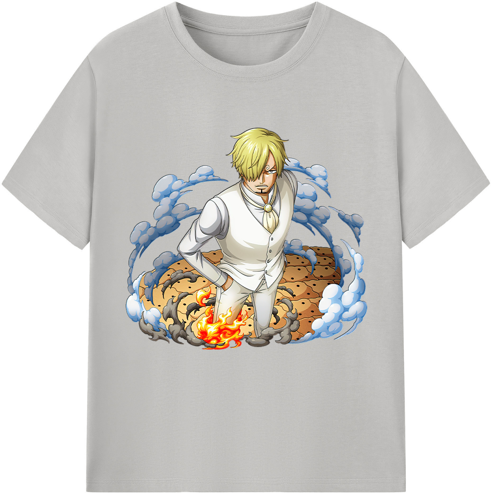 （画像用） ワンピース サンジ ONE PIECE Sanji レディースカジュアルプリントTシャツ（綿100％）