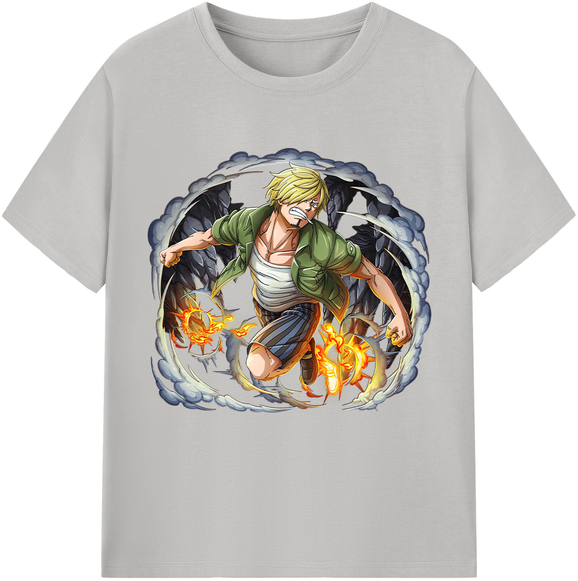 （画像用） ワンピース サンジ ONE PIECE Sanji レディースカジュアルプリントTシャツ（綿100％）