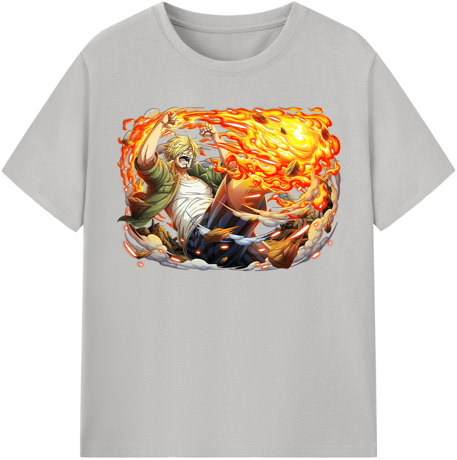 （画像用） ワンピース サンジ ONE PIECE Sanji レディースカジュアルプリントTシャツ（綿100％）
