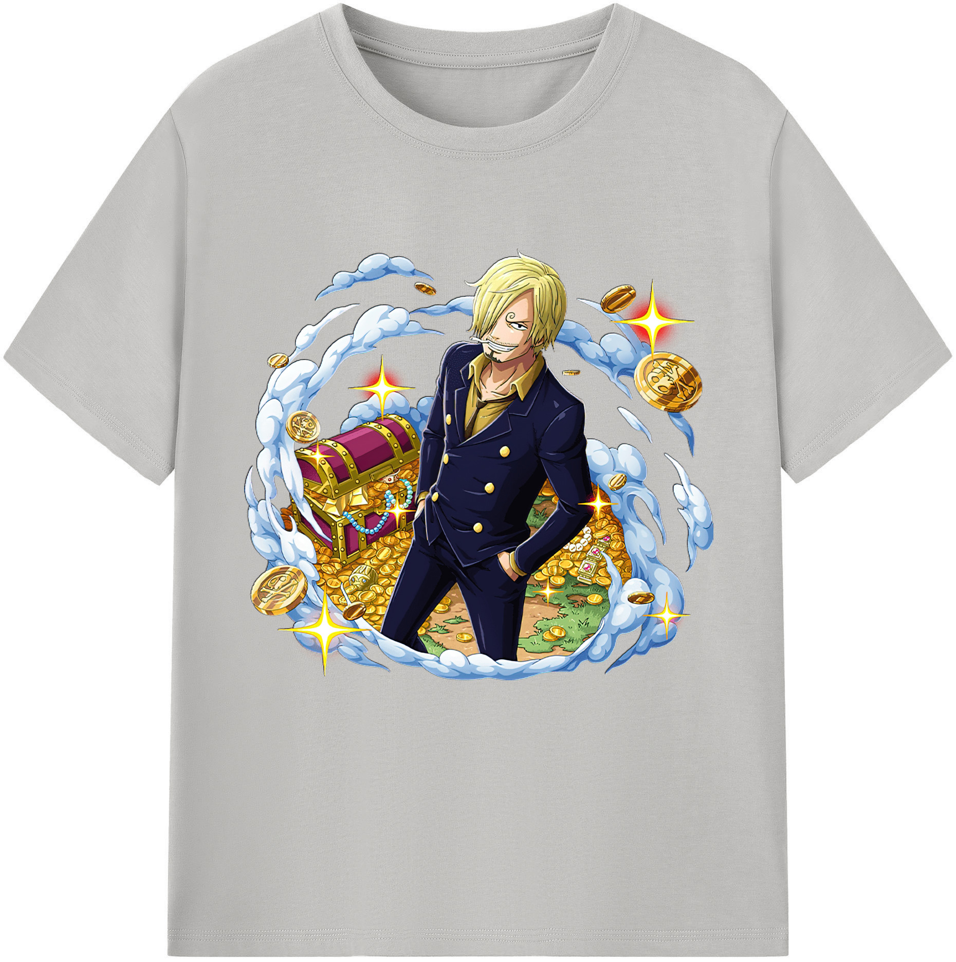 （画像用） ワンピース サンジ ONE PIECE Sanji レディースカジュアルプリントTシャツ（綿100％）
