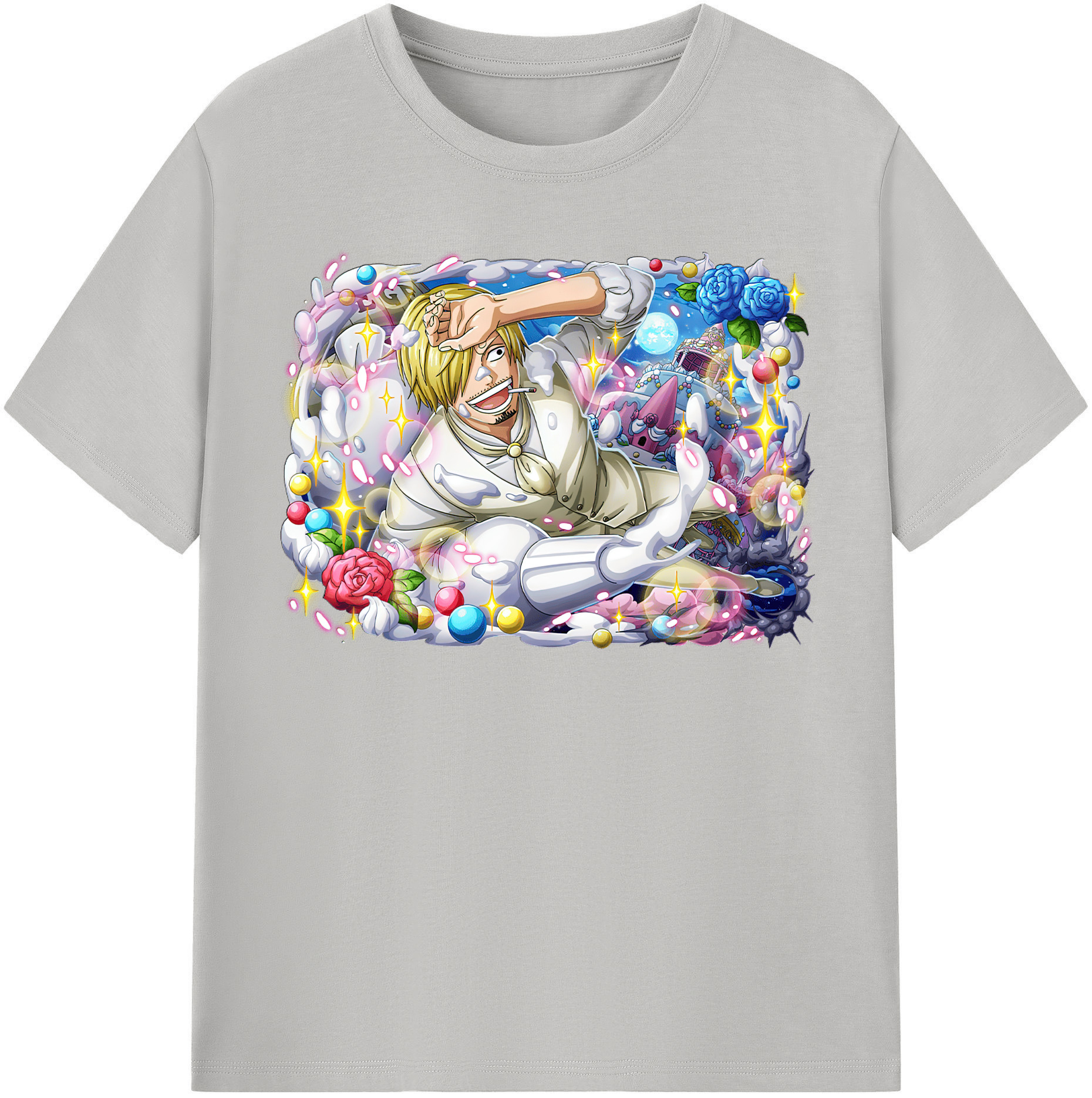 （画像用） ワンピース サンジ ONE PIECE Sanji レディースカジュアルプリントTシャツ（綿100％）