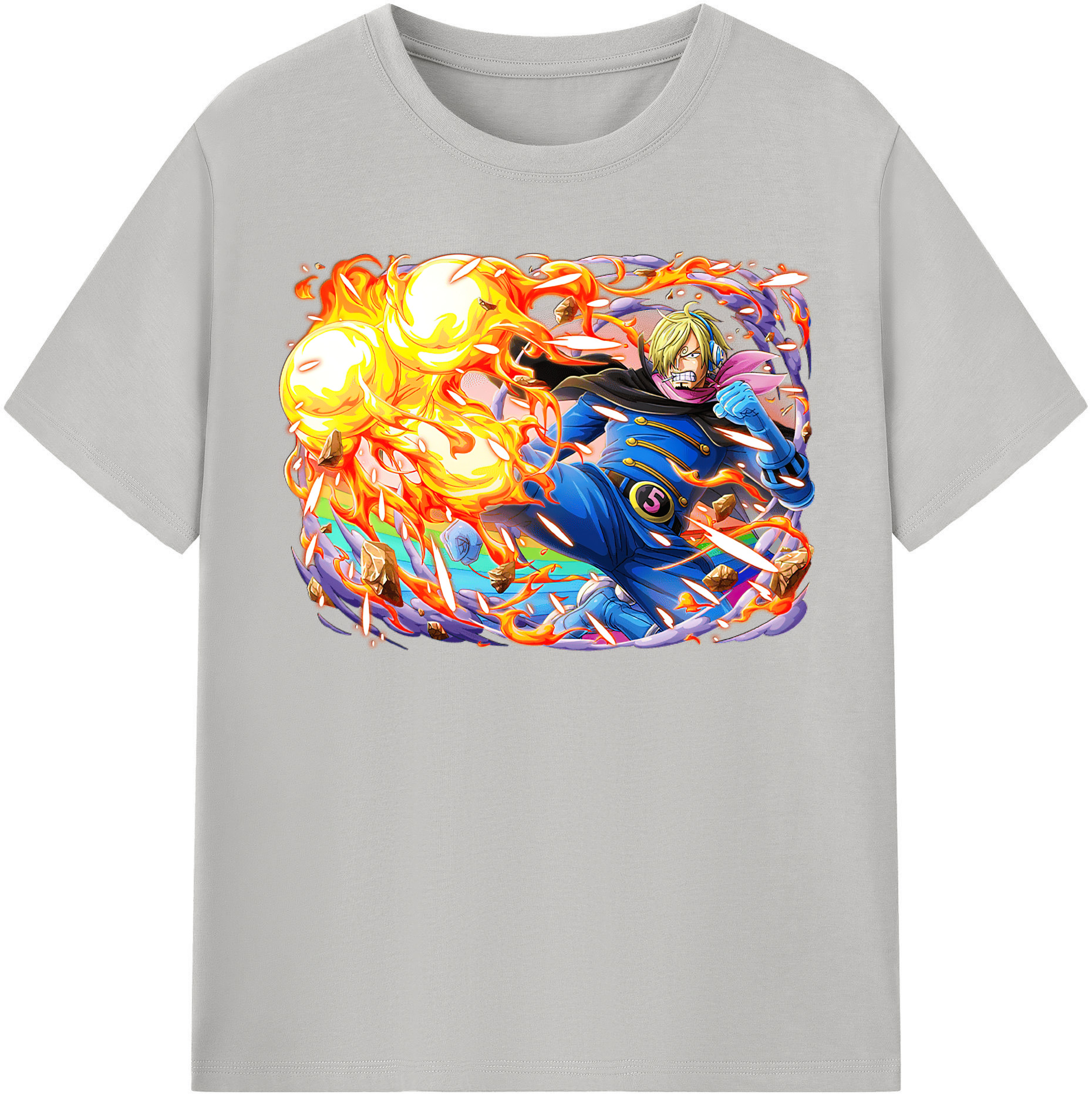 （画像用） ワンピース サンジ ONE PIECE Sanji レディースカジュアルプリントTシャツ（綿100％）