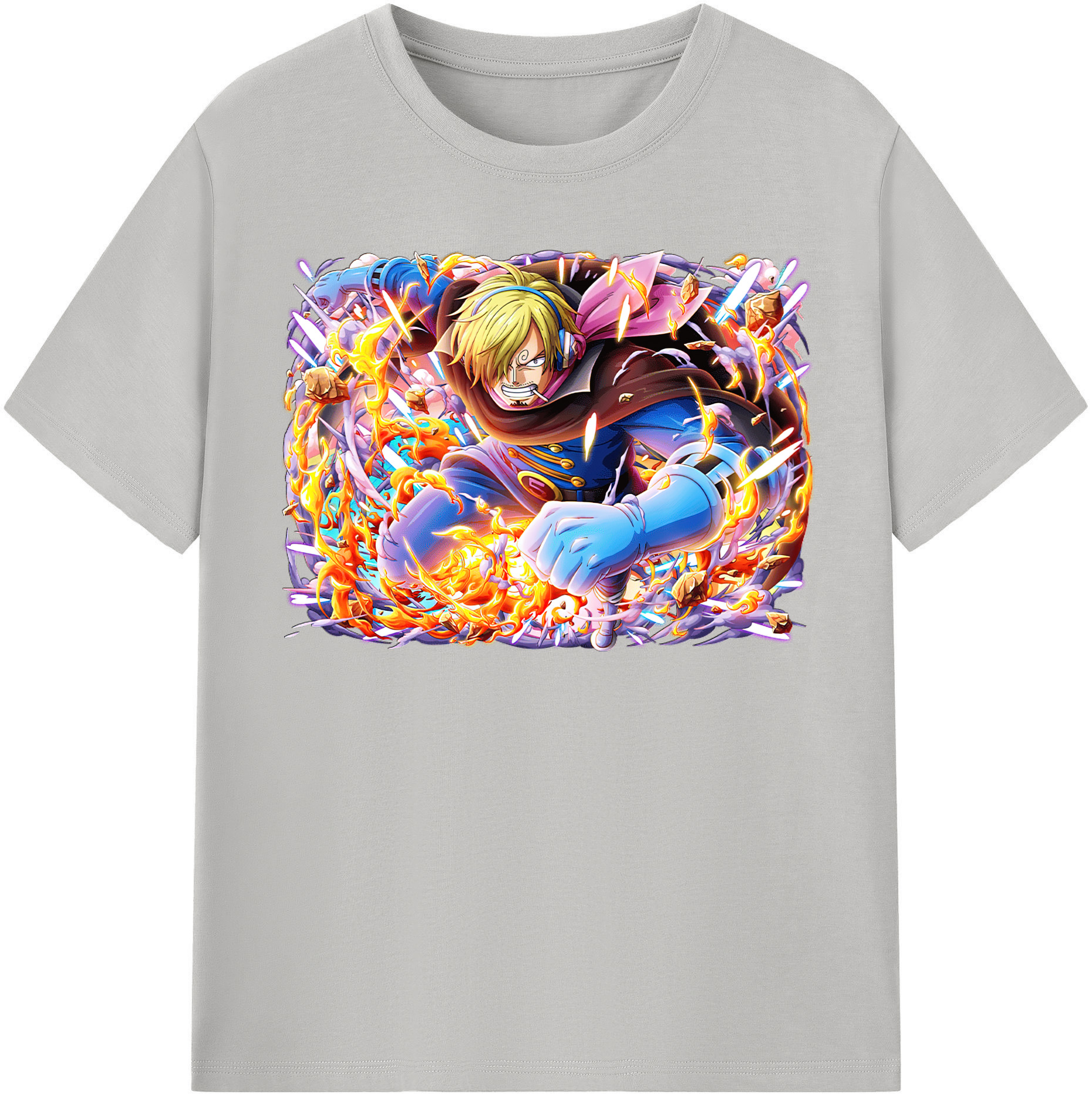 （画像用） ワンピース サンジ ONE PIECE Sanji レディースカジュアルプリントTシャツ（綿100％）