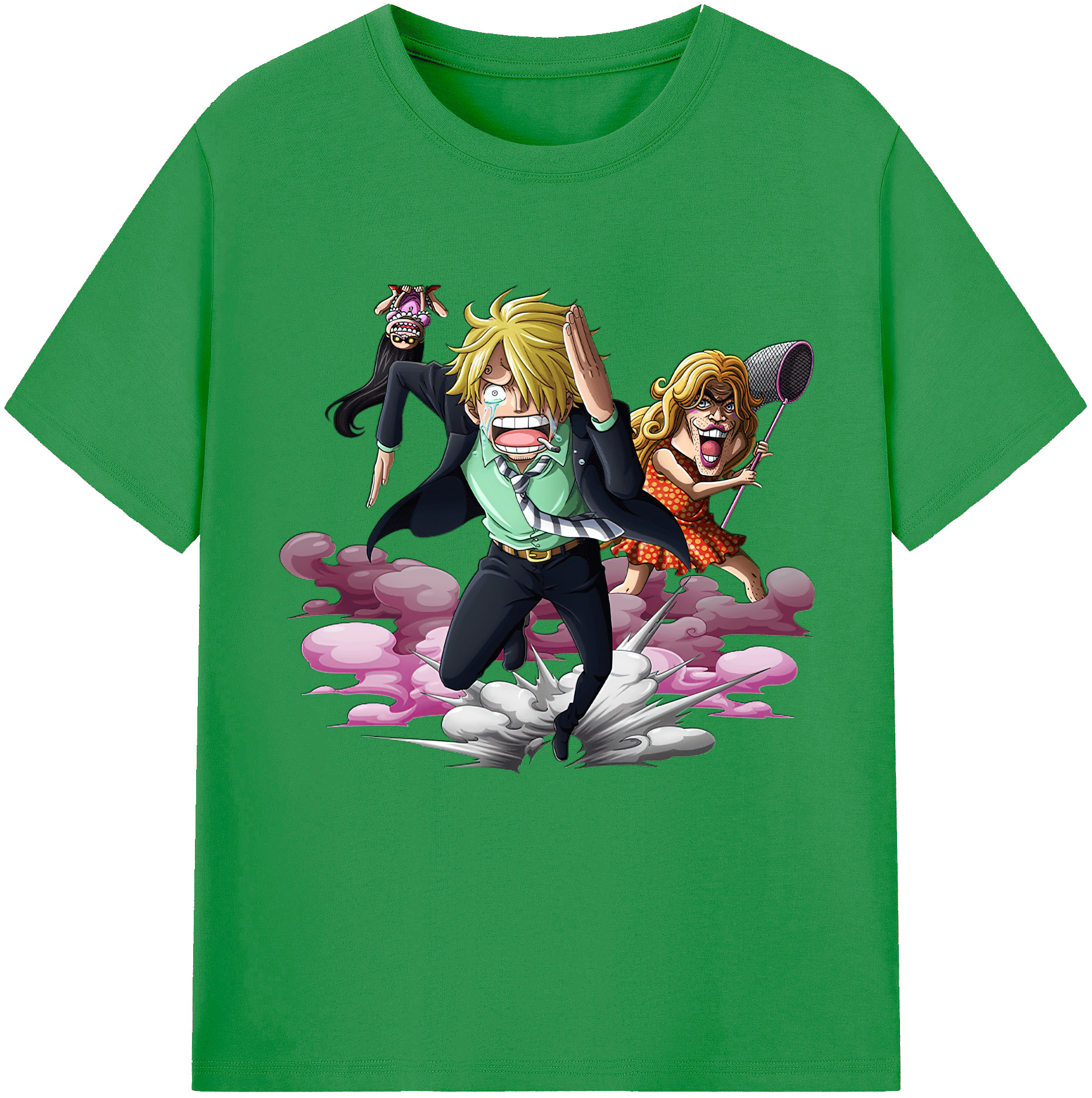 （画像用） ワンピース サンジ ONE PIECE Sanji レディースカジュアルプリントTシャツ（綿100％）