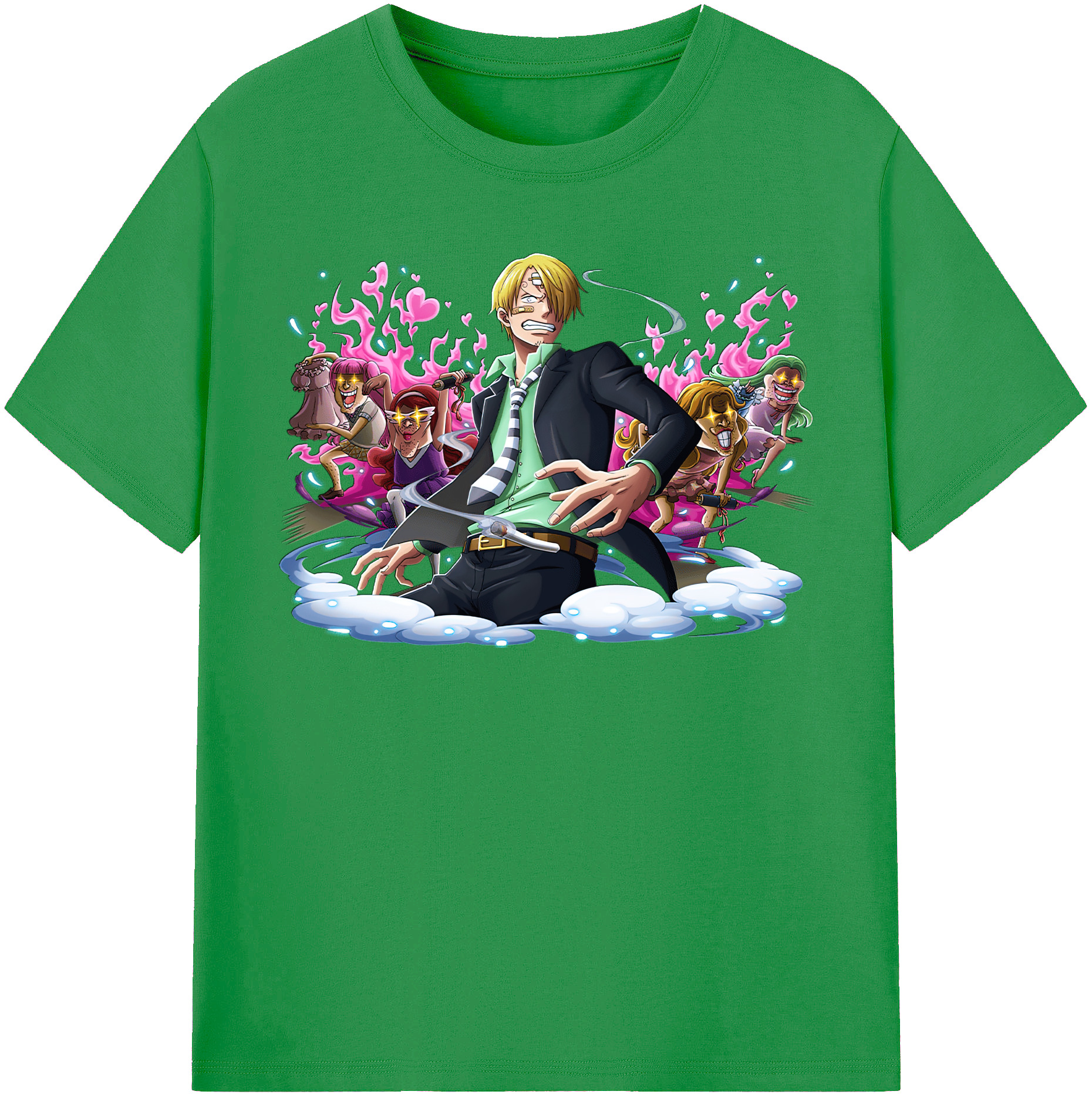 （画像用） ワンピース サンジ ONE PIECE Sanji レディースカジュアルプリントTシャツ（綿100％）