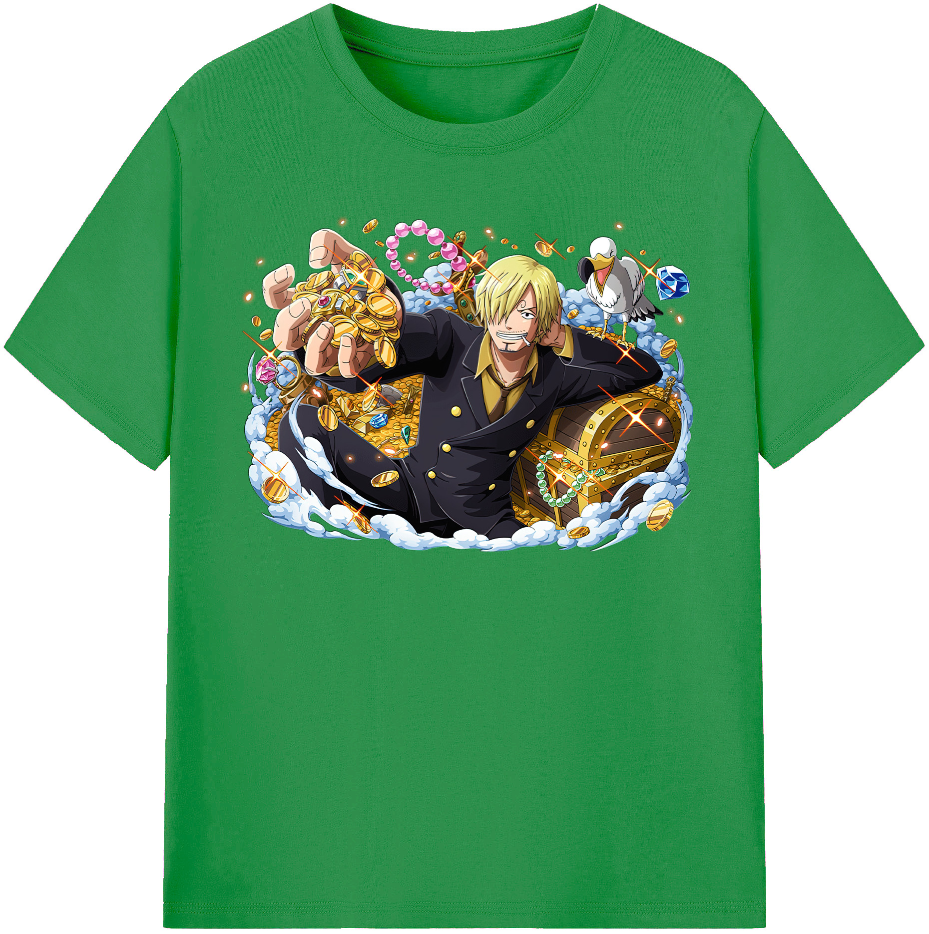 （画像用） ワンピース サンジ ONE PIECE Sanji レディースカジュアルプリントTシャツ（綿100％）