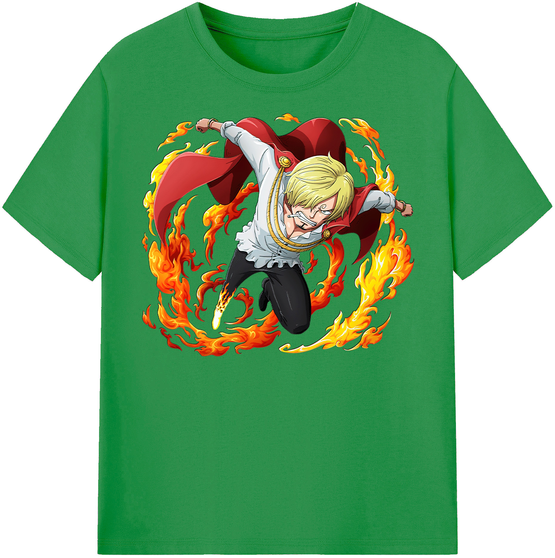 （画像用） ワンピース サンジ ONE PIECE Sanji レディースカジュアルプリントTシャツ（綿100％）