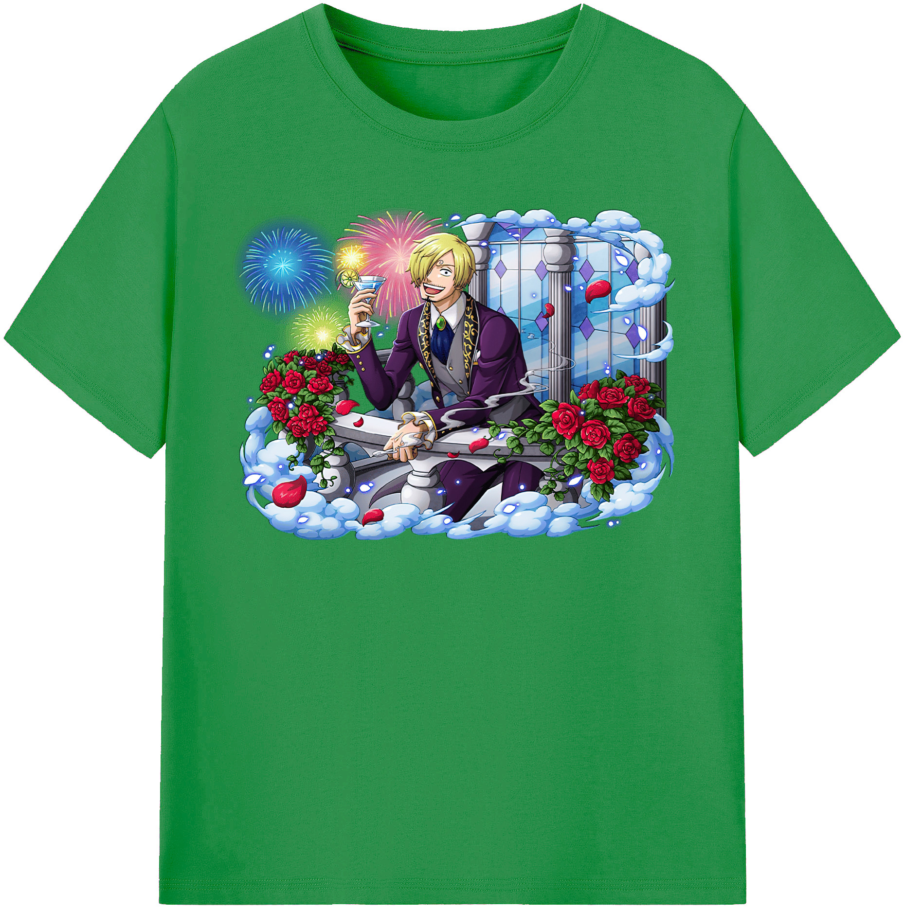（画像用） ワンピース サンジ ONE PIECE Sanji レディースカジュアルプリントTシャツ（綿100％）