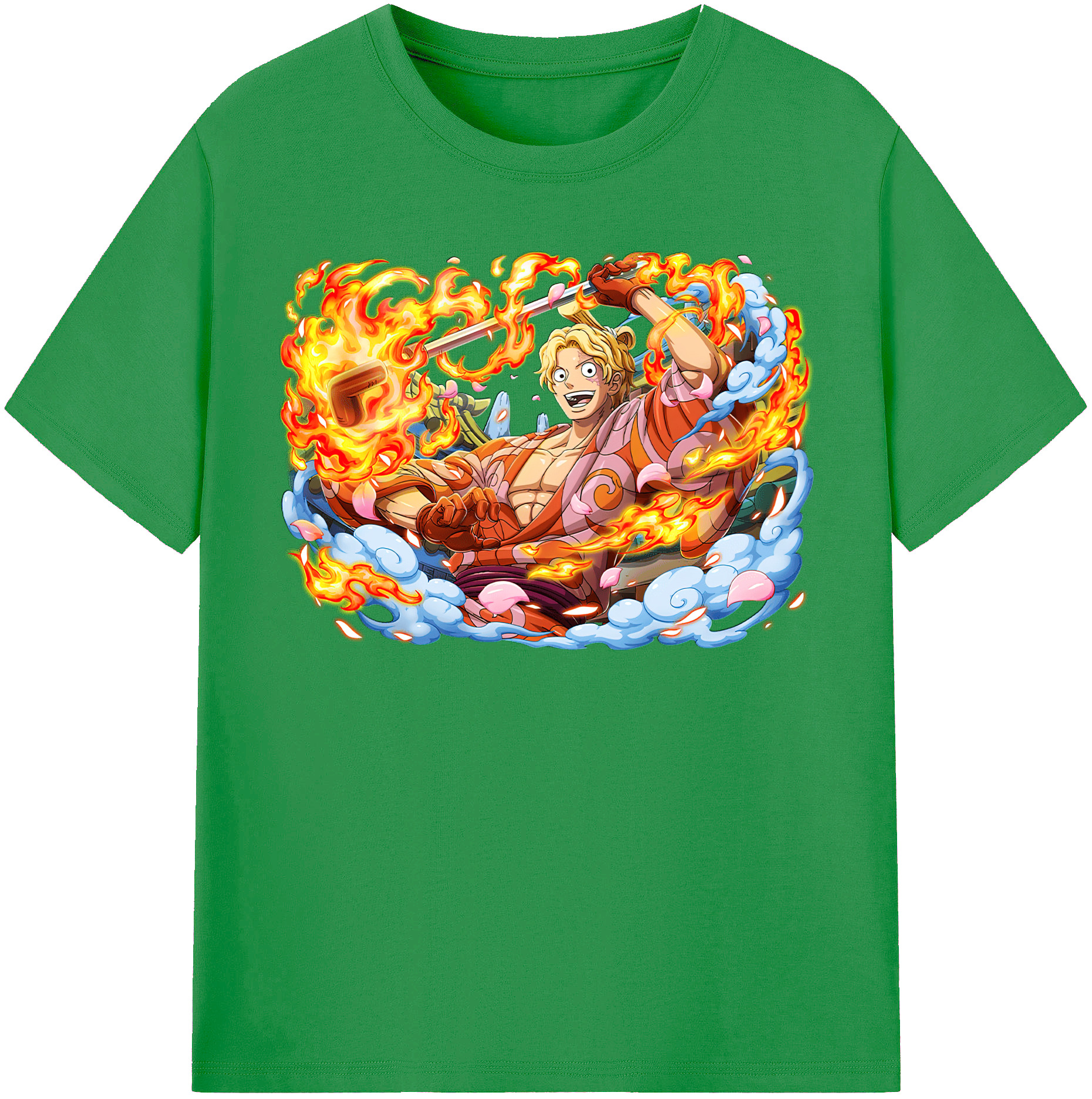 （画像用） ワンピース サンジ ONE PIECE Sanji レディースカジュアルプリントTシャツ（綿100％）