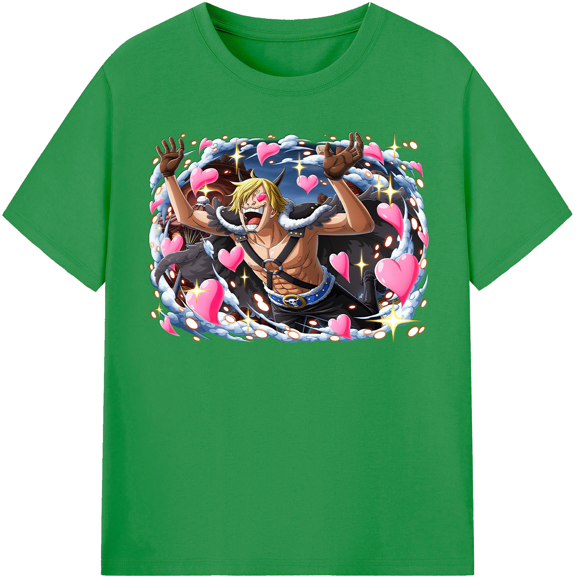 （画像用） ワンピース サンジ ONE PIECE Sanji レディースカジュアルプリントTシャツ（綿100％）