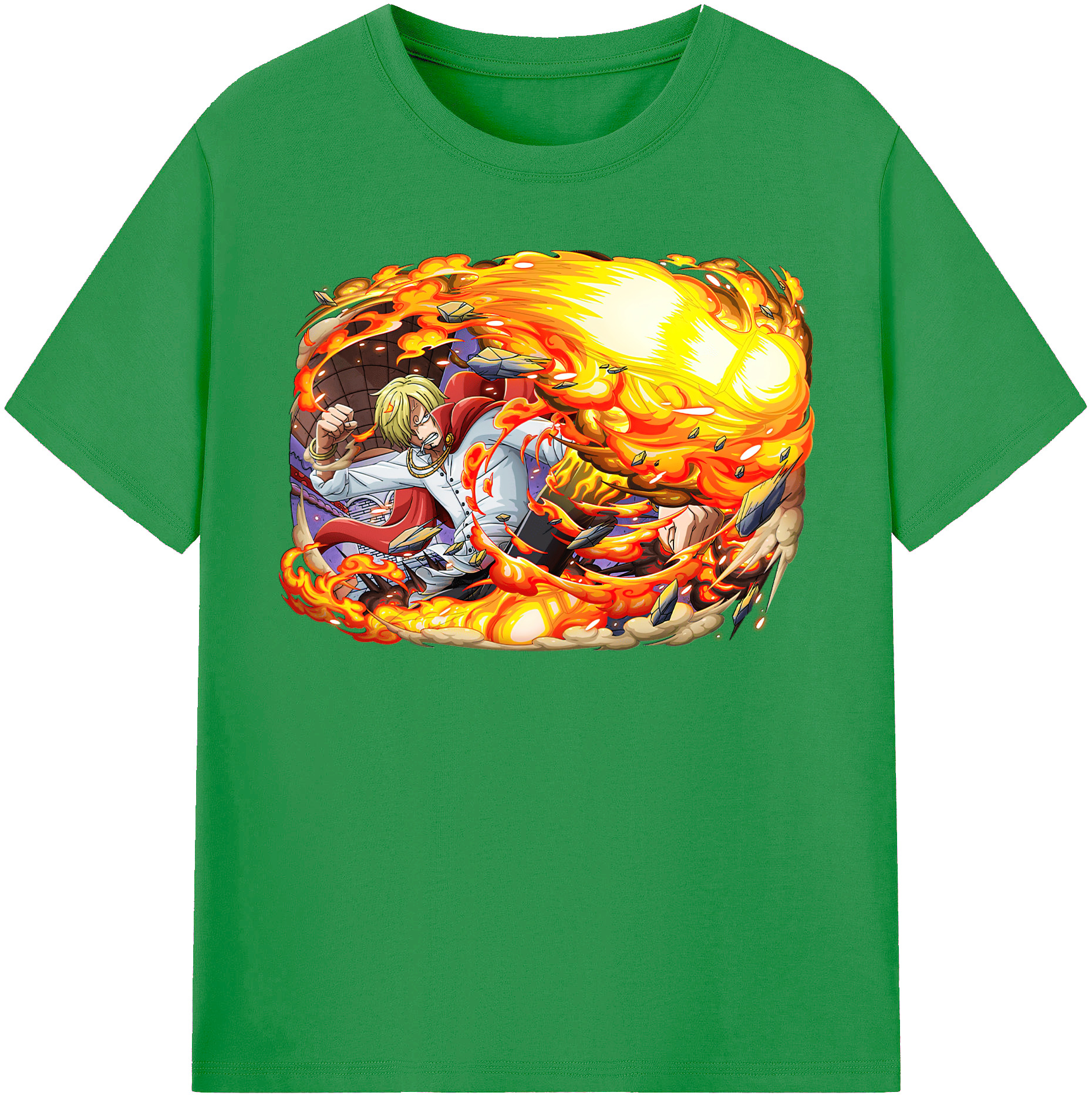 （画像用） ワンピース サンジ ONE PIECE Sanji レディースカジュアルプリントTシャツ（綿100％）