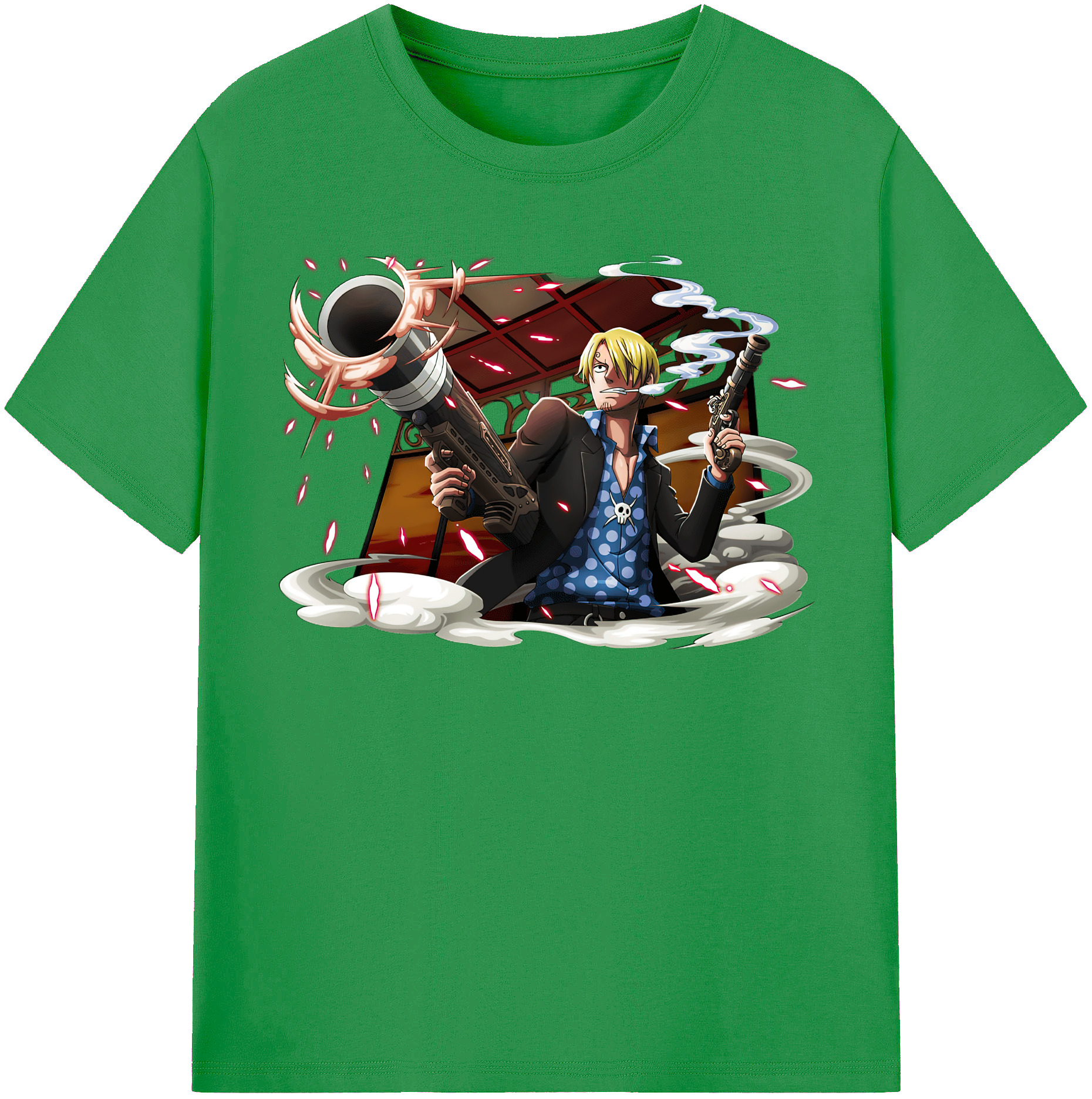 （画像用） ワンピース サンジ ONE PIECE Sanji レディースカジュアルプリントTシャツ（綿100％）