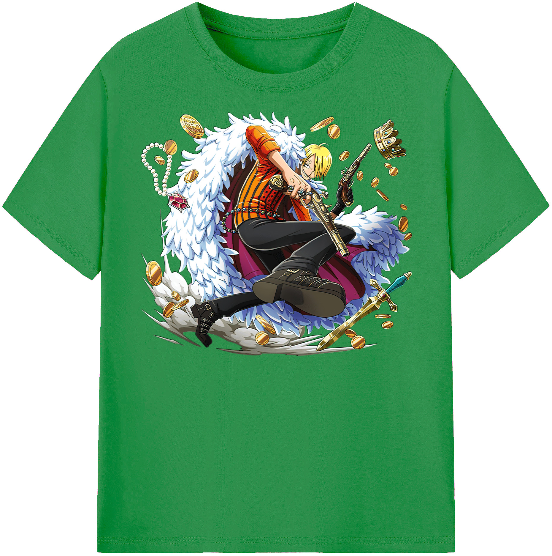 （画像用） ワンピース サンジ ONE PIECE Sanji レディースカジュアルプリントTシャツ（綿100％）