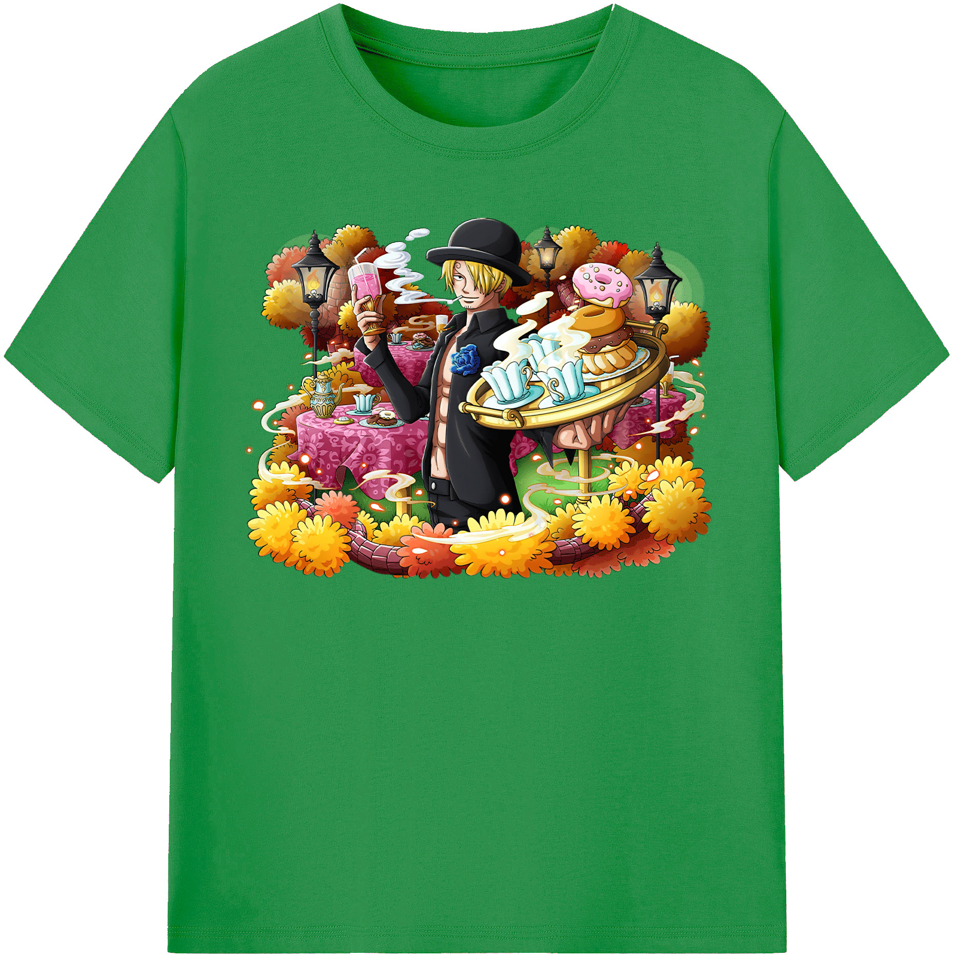 （画像用） ワンピース サンジ ONE PIECE Sanji レディースカジュアルプリントTシャツ（綿100％）