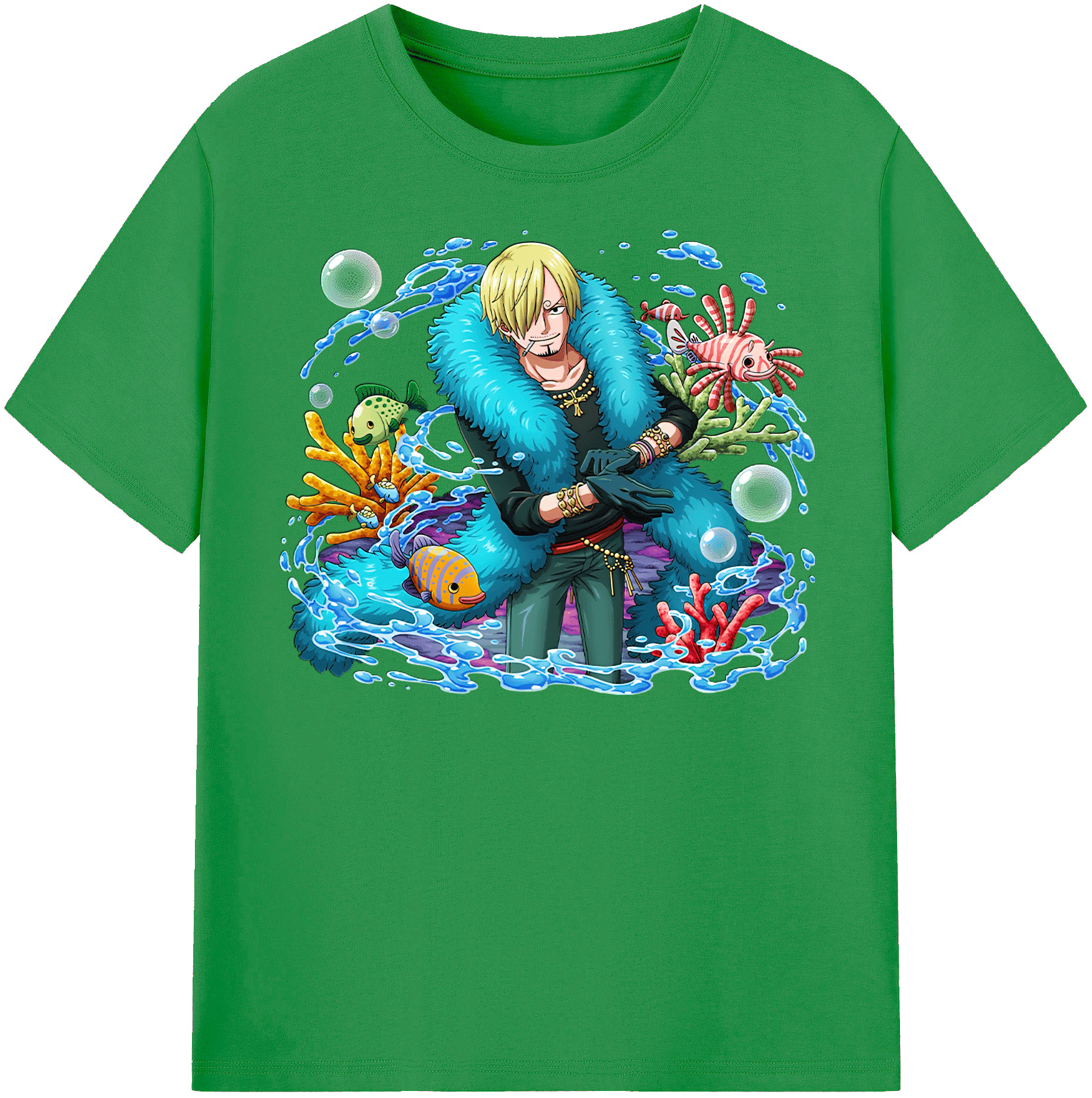 （画像用） ワンピース サンジ ONE PIECE Sanji レディースカジュアルプリントTシャツ（綿100％）