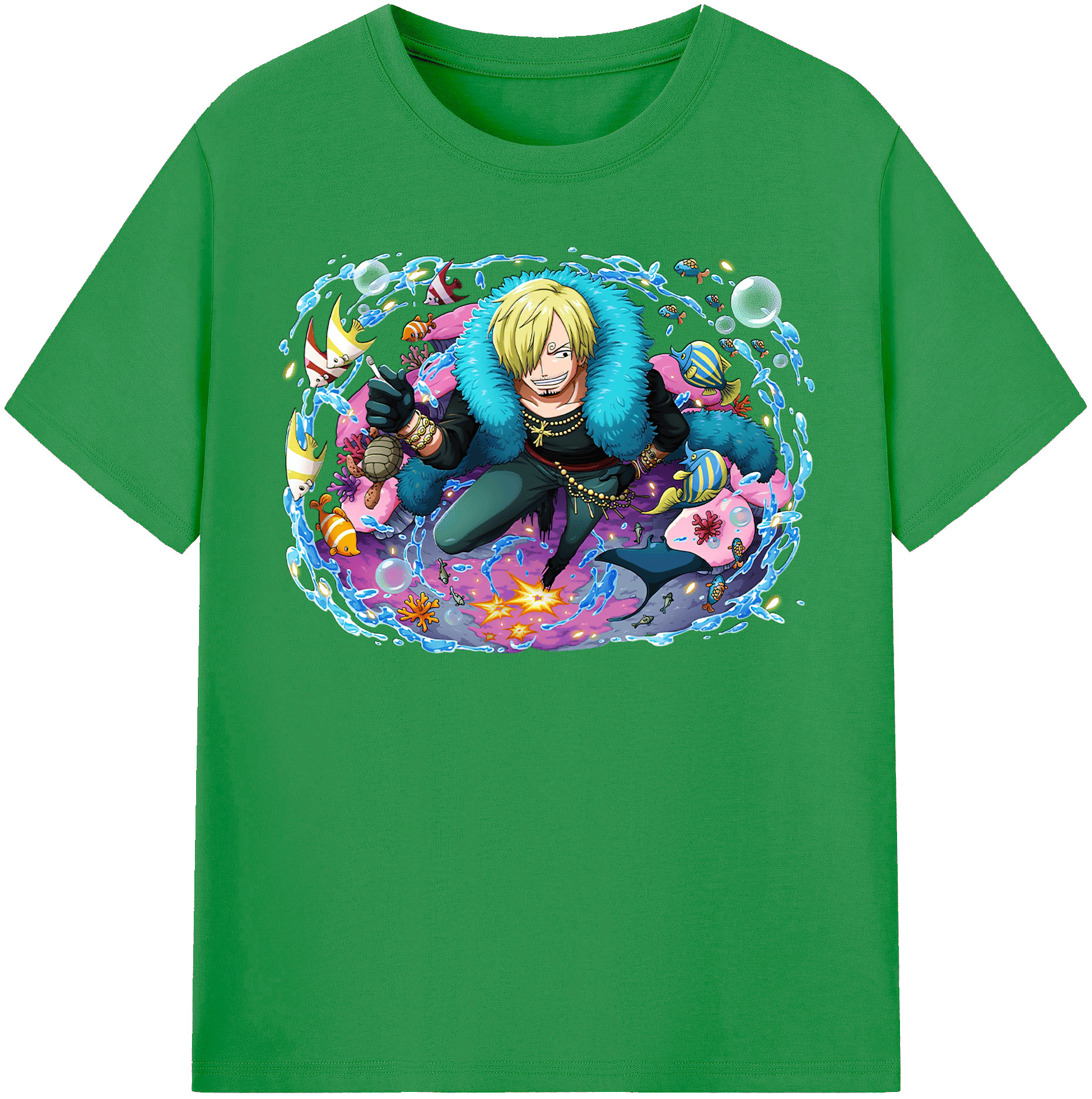 （画像用） ワンピース サンジ ONE PIECE Sanji レディースカジュアルプリントTシャツ（綿100％）