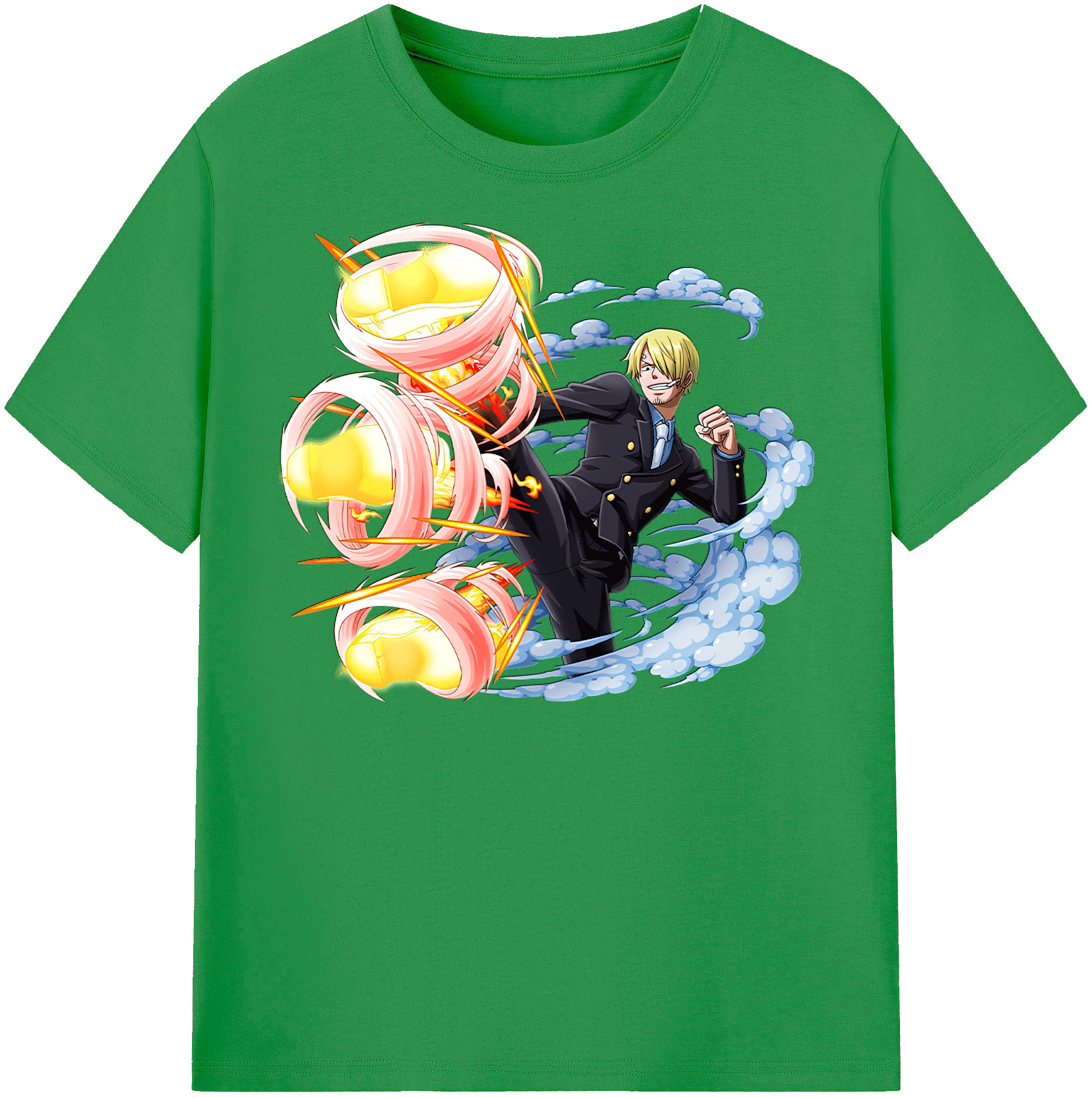 （画像用） ワンピース サンジ ONE PIECE Sanji レディースカジュアルプリントTシャツ（綿100％）