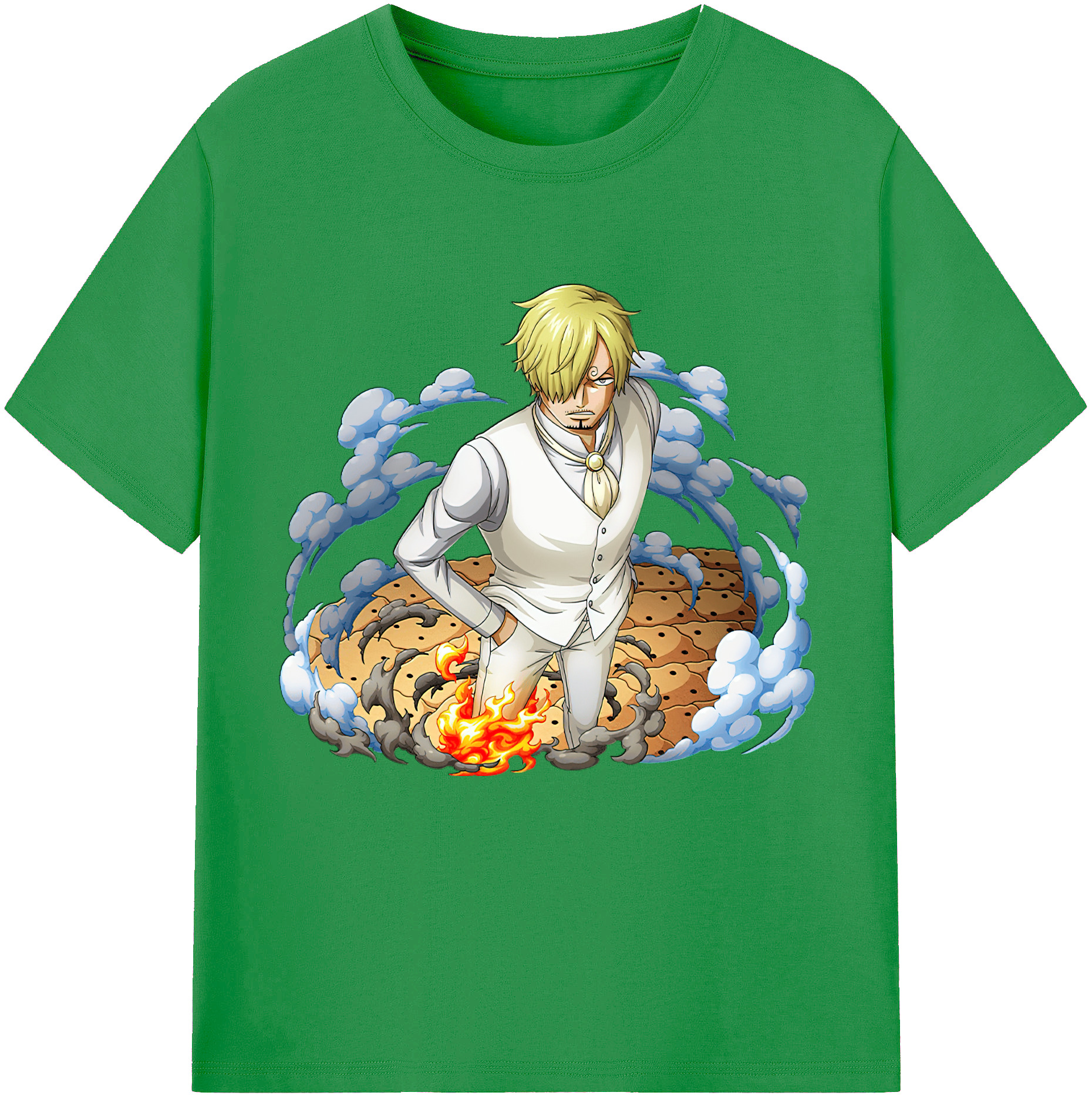 （画像用） ワンピース サンジ ONE PIECE Sanji レディースカジュアルプリントTシャツ（綿100％）