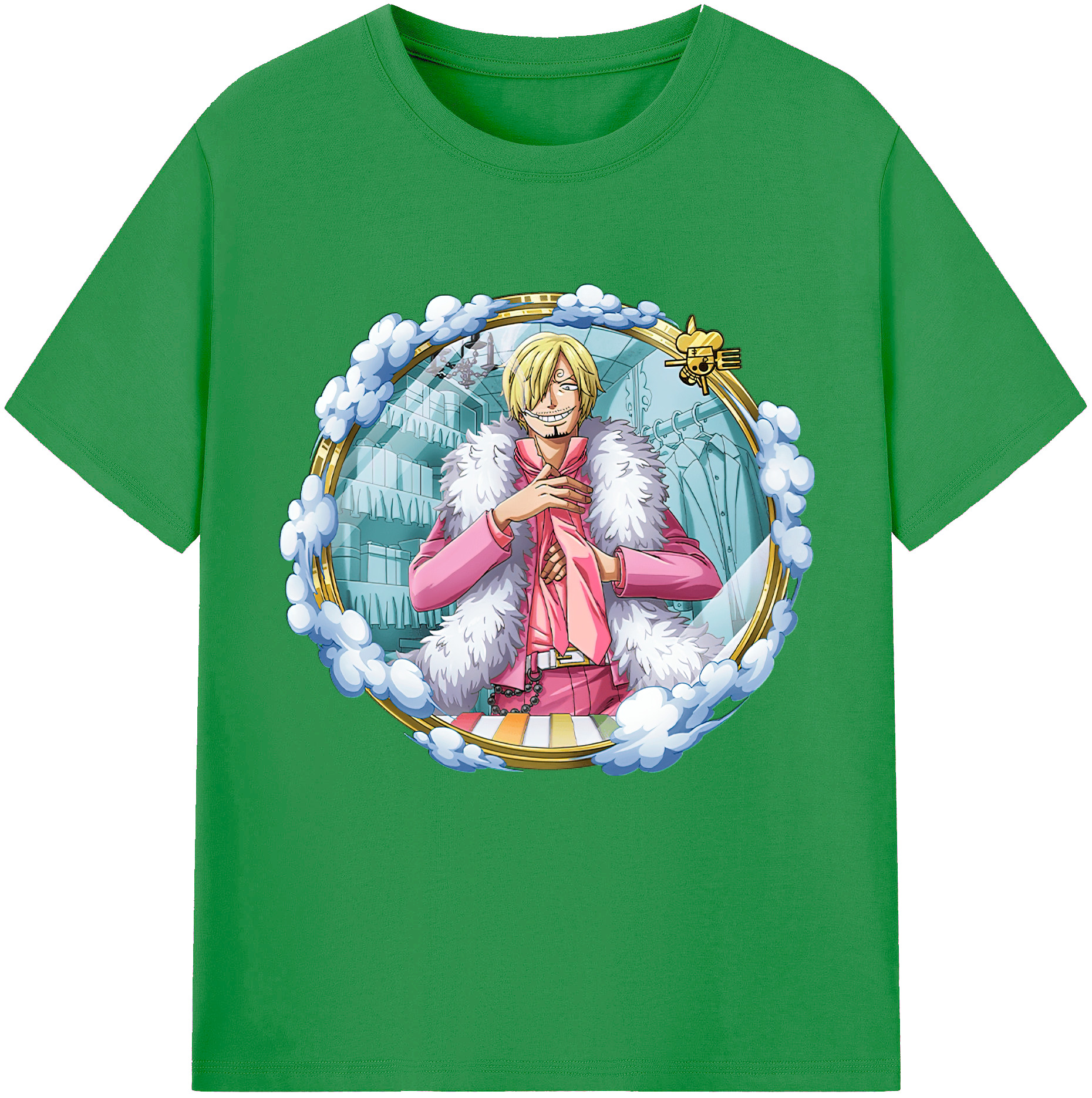 （画像用） ワンピース サンジ ONE PIECE Sanji レディースカジュアルプリントTシャツ（綿100％）