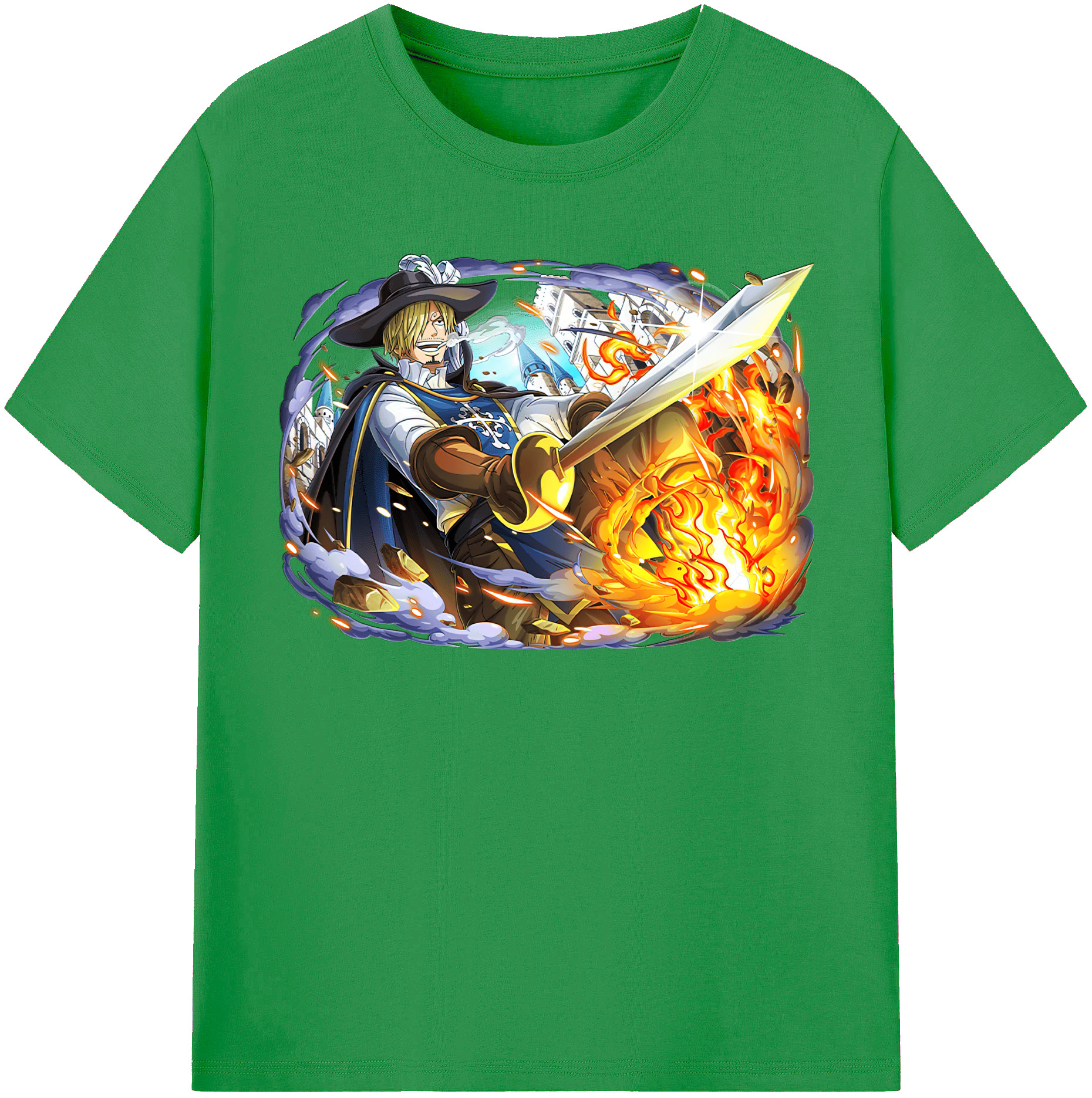 （画像用） ワンピース サンジ ONE PIECE Sanji レディースカジュアルプリントTシャツ（綿100％）