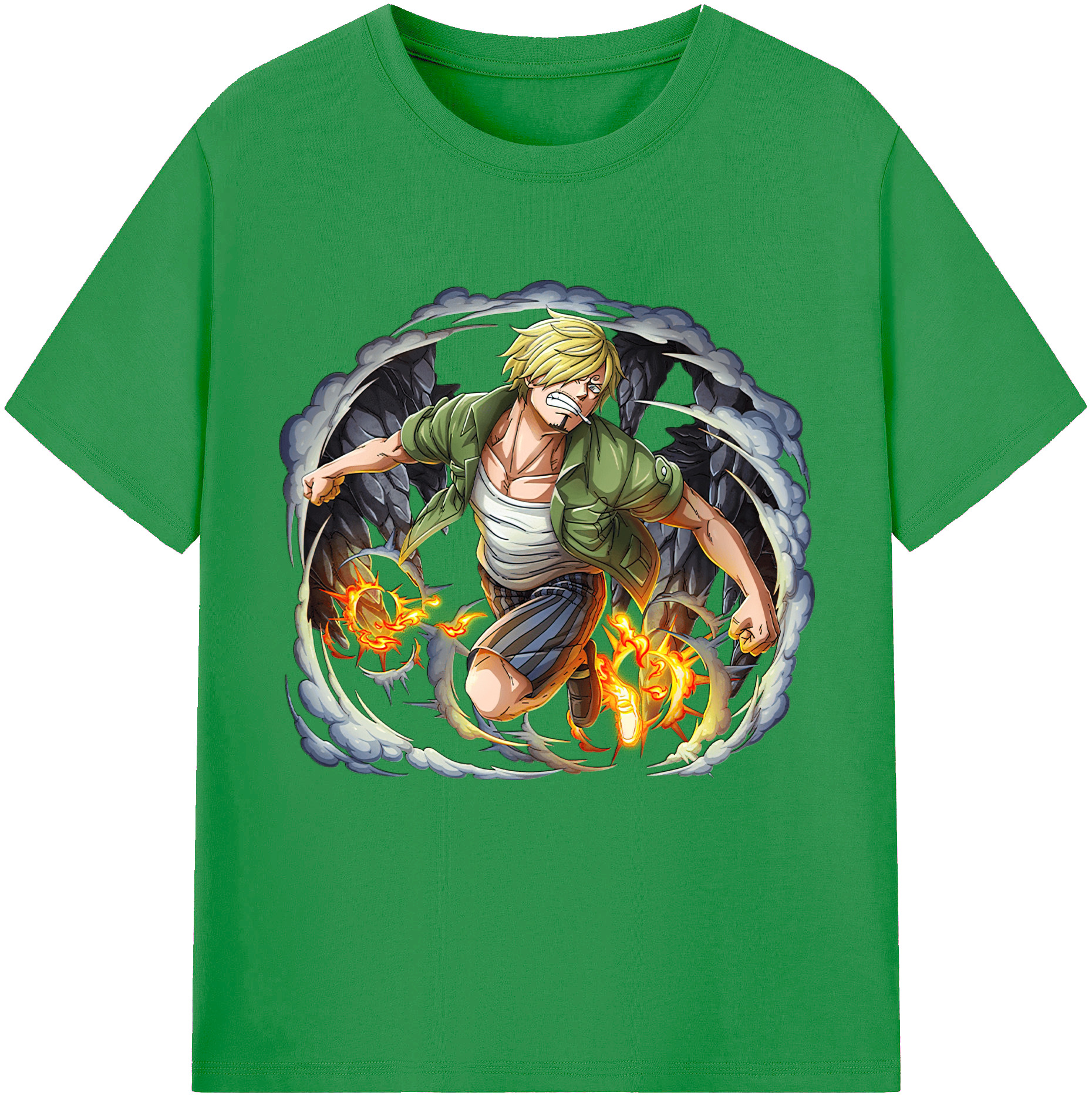 （画像用） ワンピース サンジ ONE PIECE Sanji レディースカジュアルプリントTシャツ（綿100％）