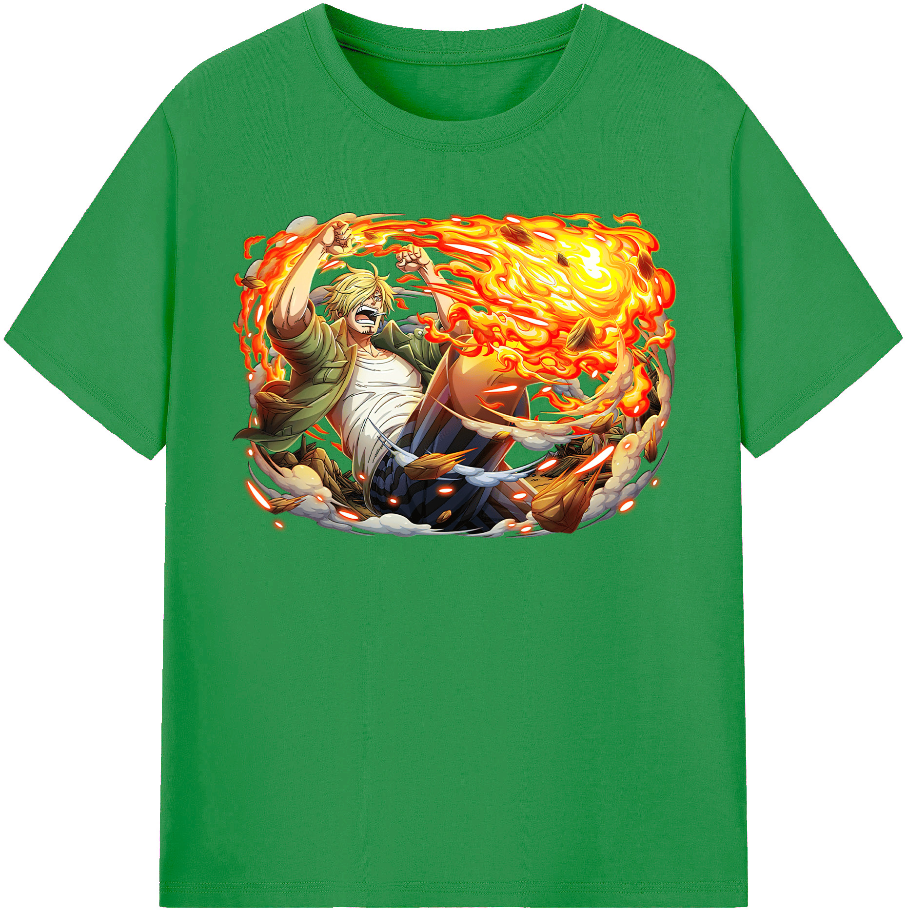 （画像用） ワンピース サンジ ONE PIECE Sanji レディースカジュアルプリントTシャツ（綿100％）