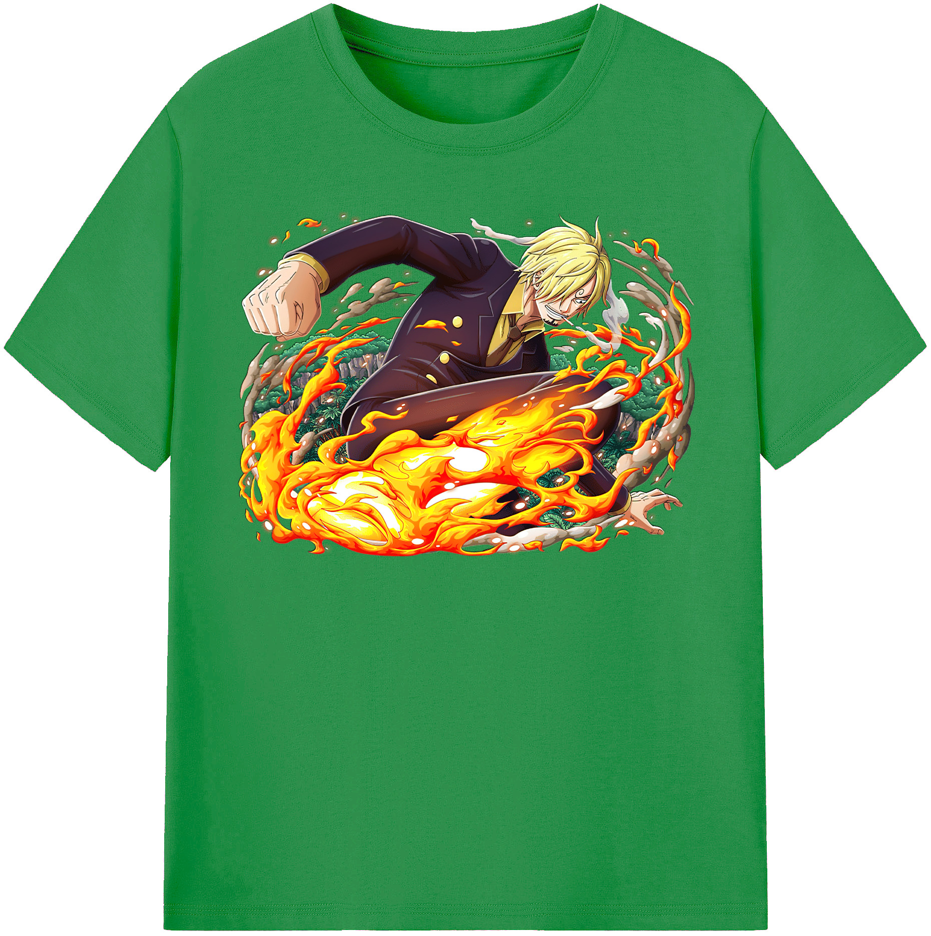 （画像用） ワンピース サンジ ONE PIECE Sanji レディースカジュアルプリントTシャツ（綿100％）