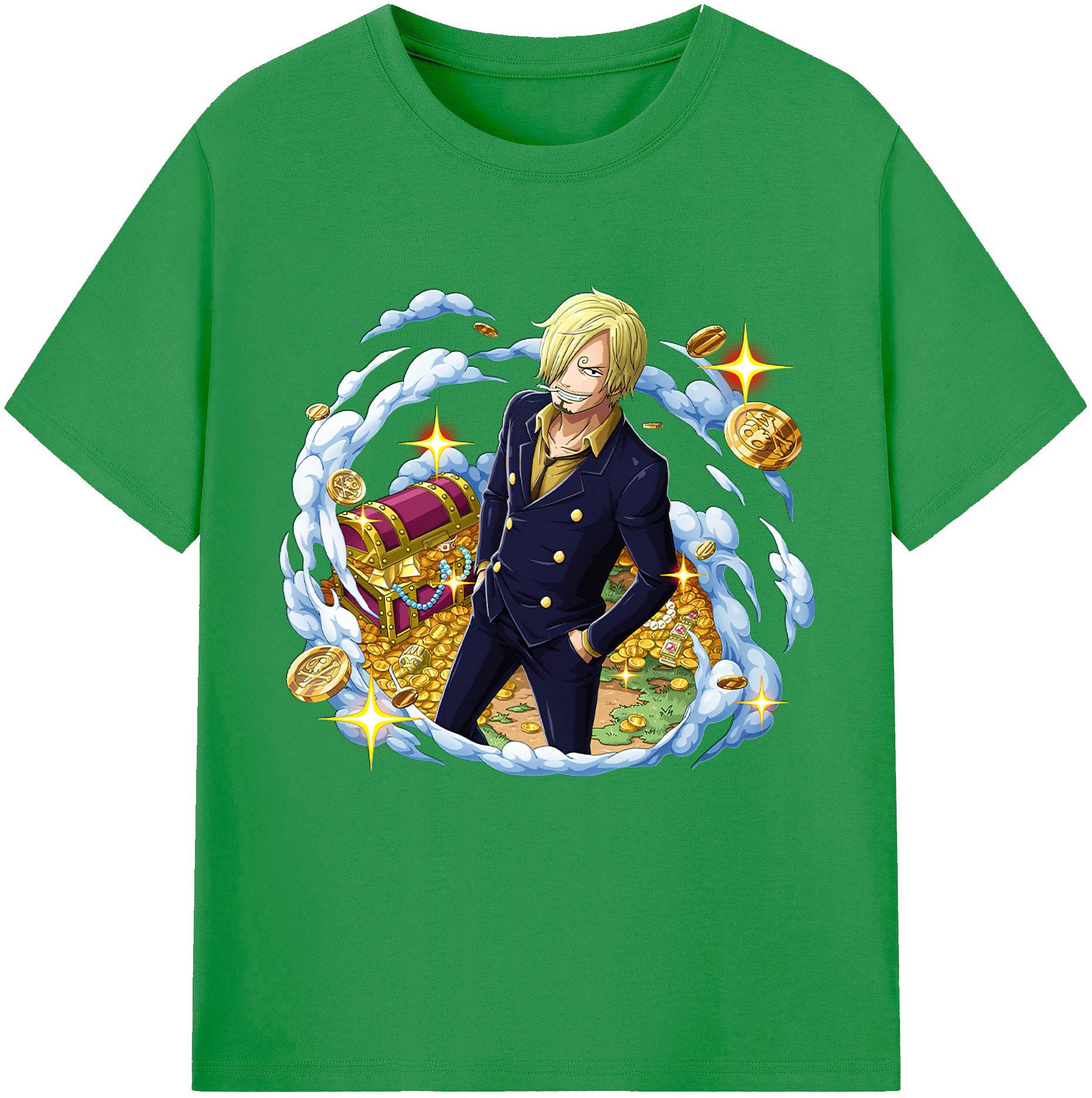 （画像用） ワンピース サンジ ONE PIECE Sanji レディースカジュアルプリントTシャツ（綿100％）