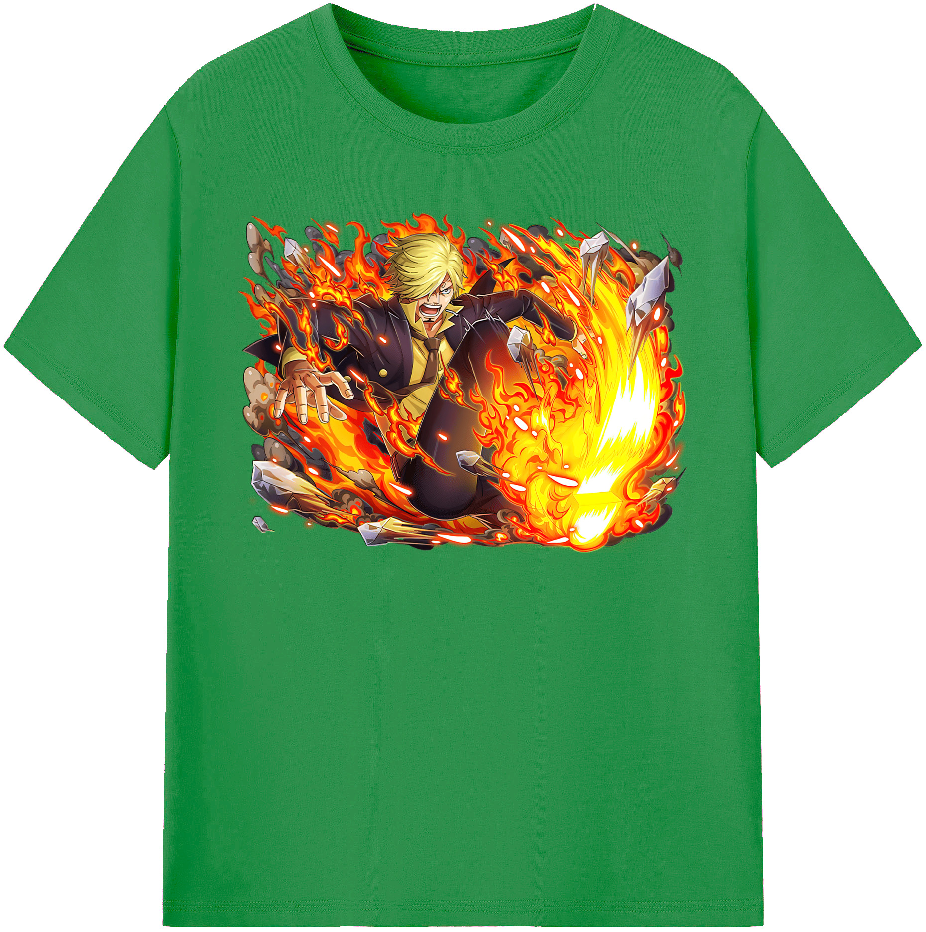 （画像用） ワンピース サンジ ONE PIECE Sanji レディースカジュアルプリントTシャツ（綿100％）