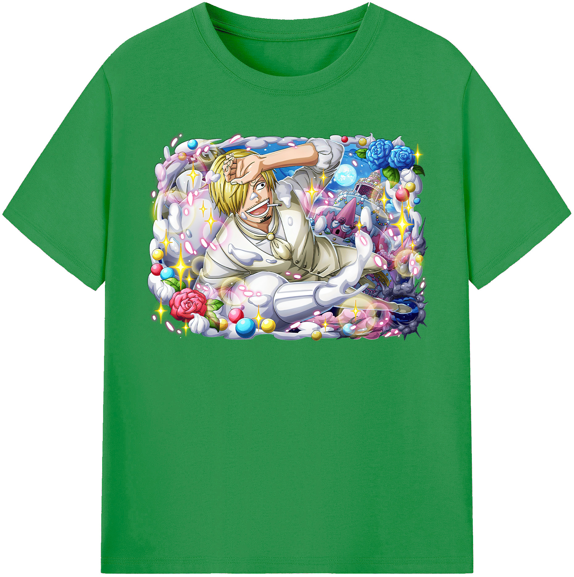 （画像用） ワンピース サンジ ONE PIECE Sanji レディースカジュアルプリントTシャツ（綿100％）