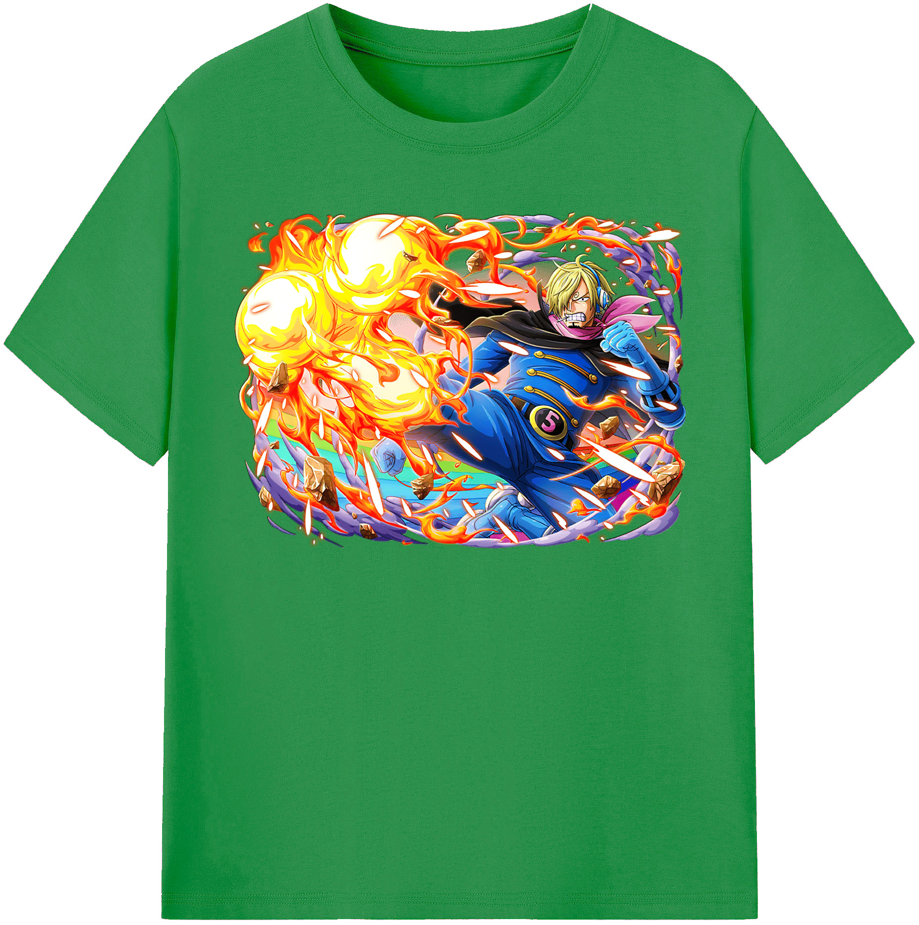 （画像用） ワンピース サンジ ONE PIECE Sanji レディースカジュアルプリントTシャツ（綿100％）