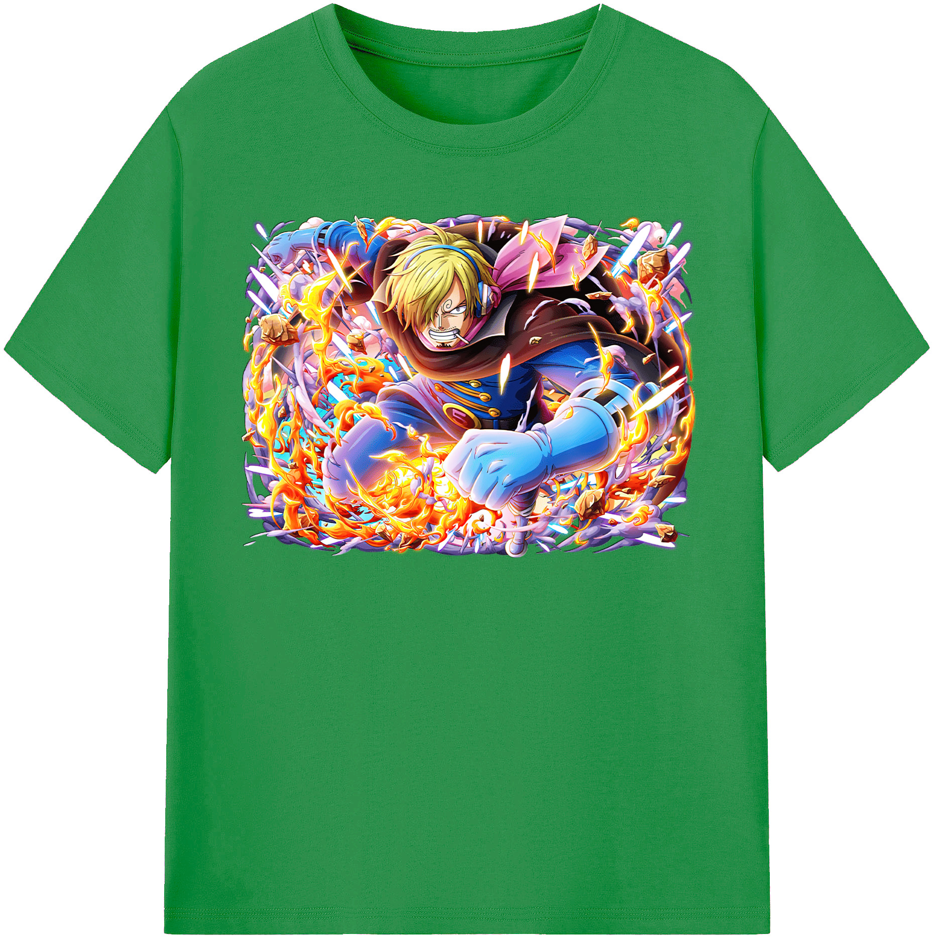 （画像用） ワンピース サンジ ONE PIECE Sanji レディースカジュアルプリントTシャツ（綿100％）