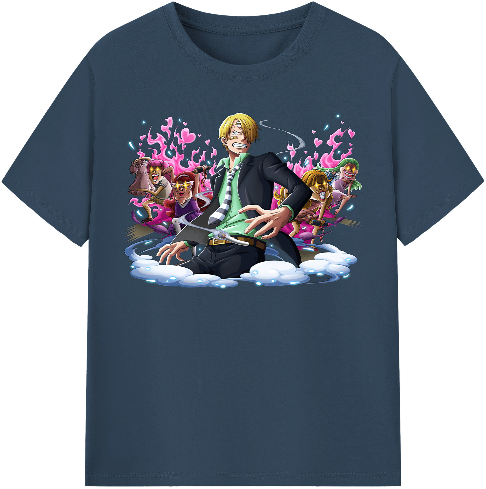 （画像用） ワンピース サンジ ONE PIECE Sanji レディースカジュアルプリントTシャツ（綿100％）