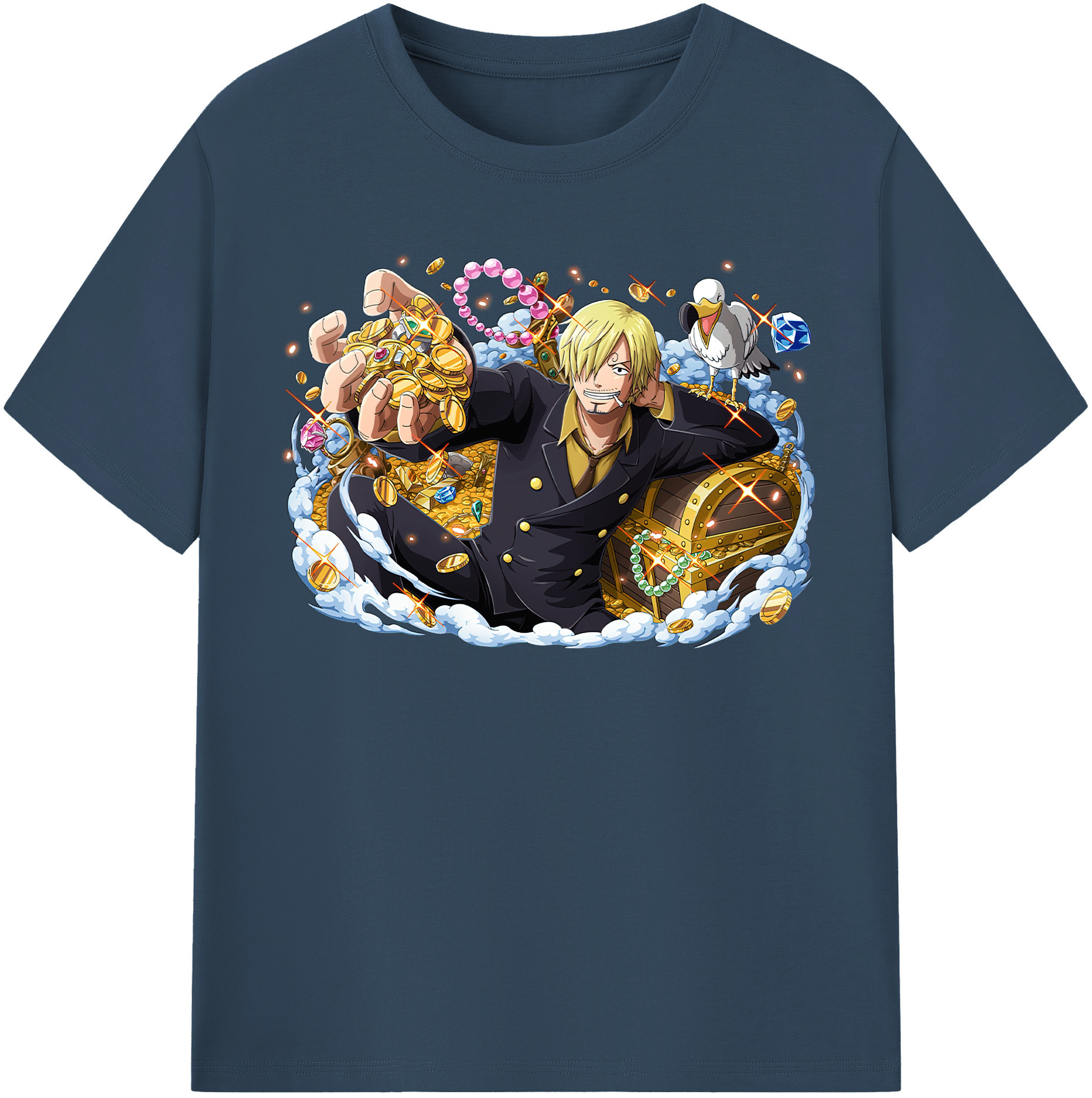 （画像用） ワンピース サンジ ONE PIECE Sanji レディースカジュアルプリントTシャツ（綿100％）