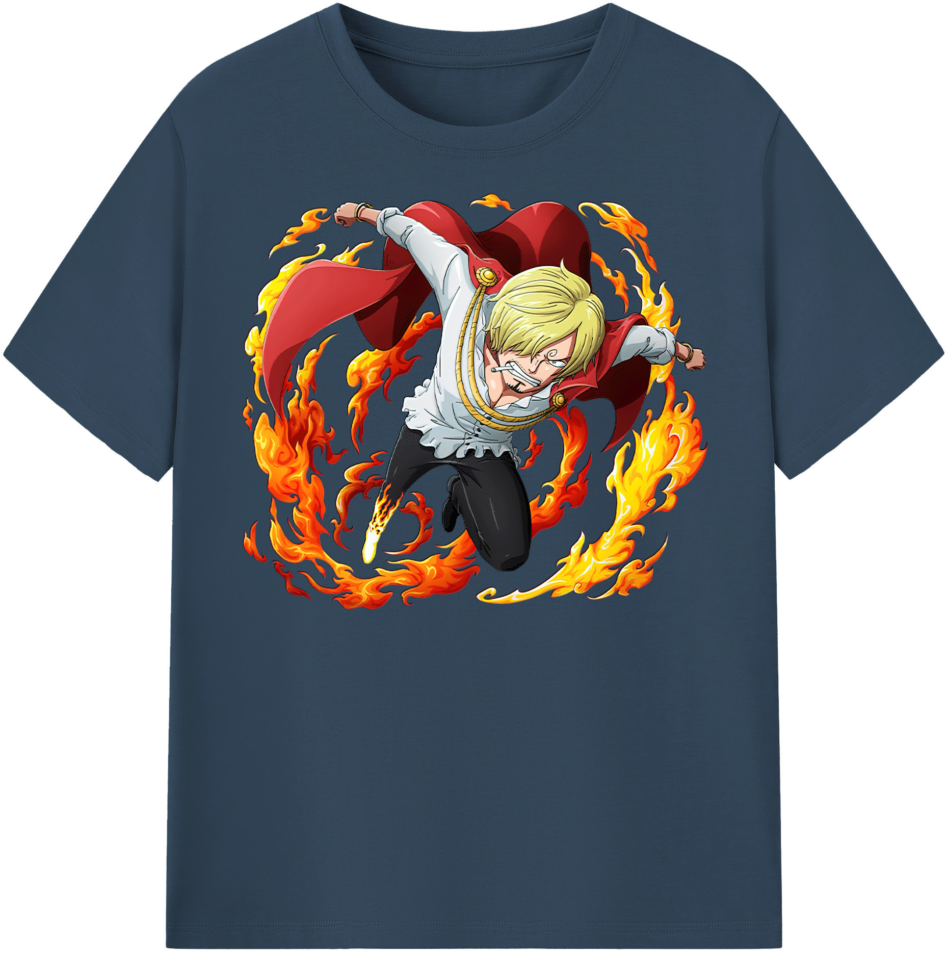 （画像用） ワンピース サンジ ONE PIECE Sanji レディースカジュアルプリントTシャツ（綿100％）