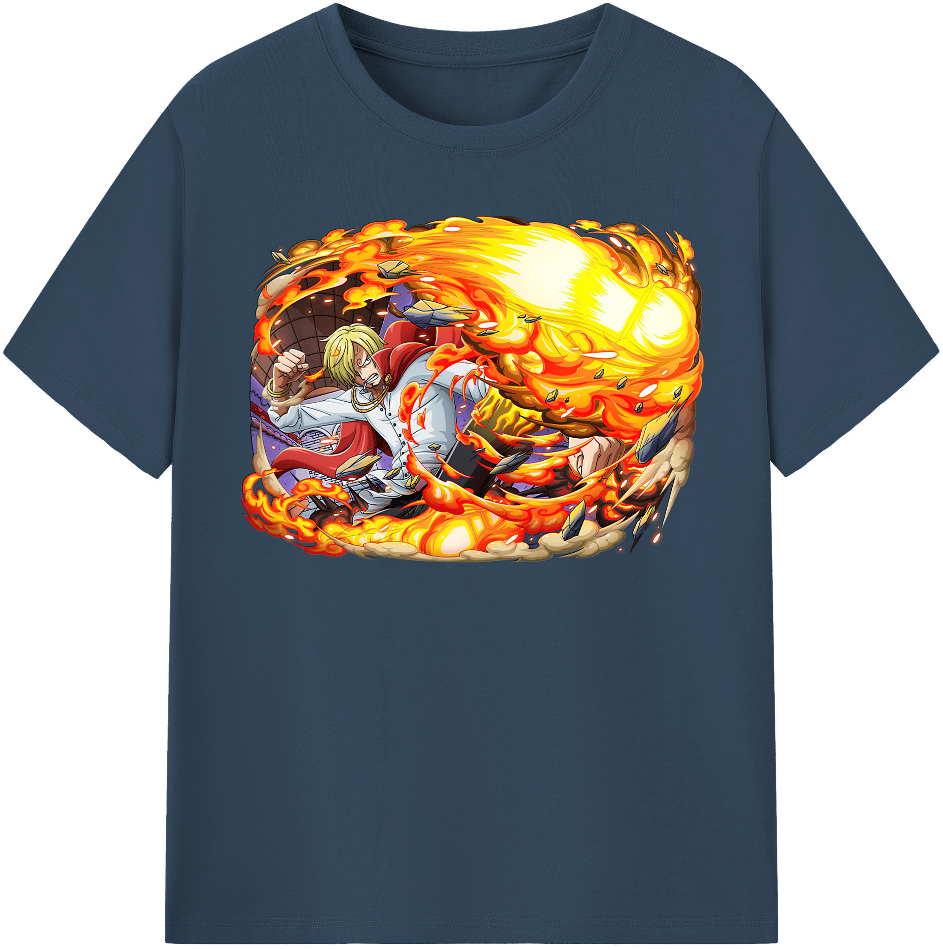 （画像用） ワンピース サンジ ONE PIECE Sanji レディースカジュアルプリントTシャツ（綿100％）