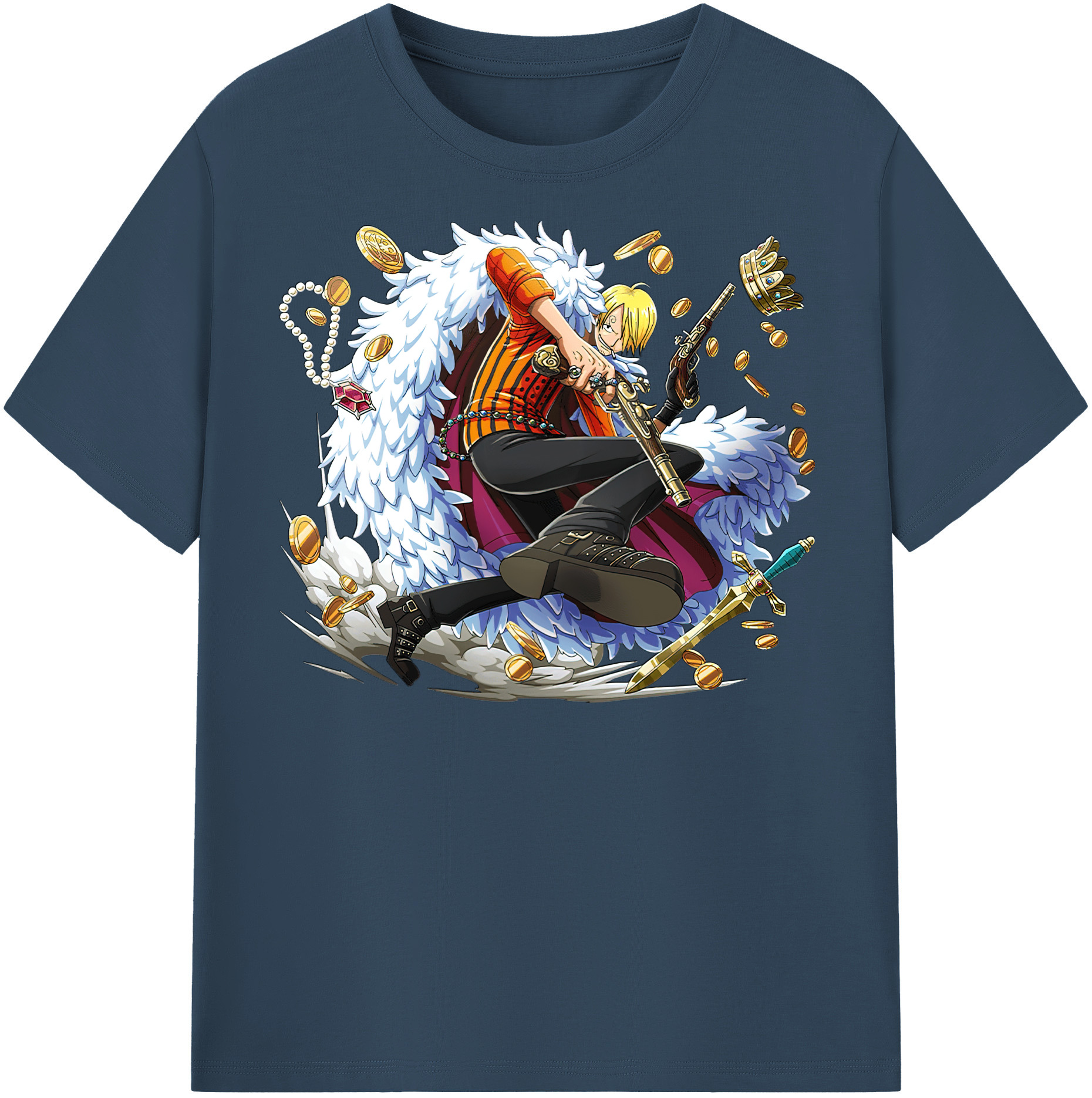 （画像用） ワンピース サンジ ONE PIECE Sanji レディースカジュアルプリントTシャツ（綿100％）