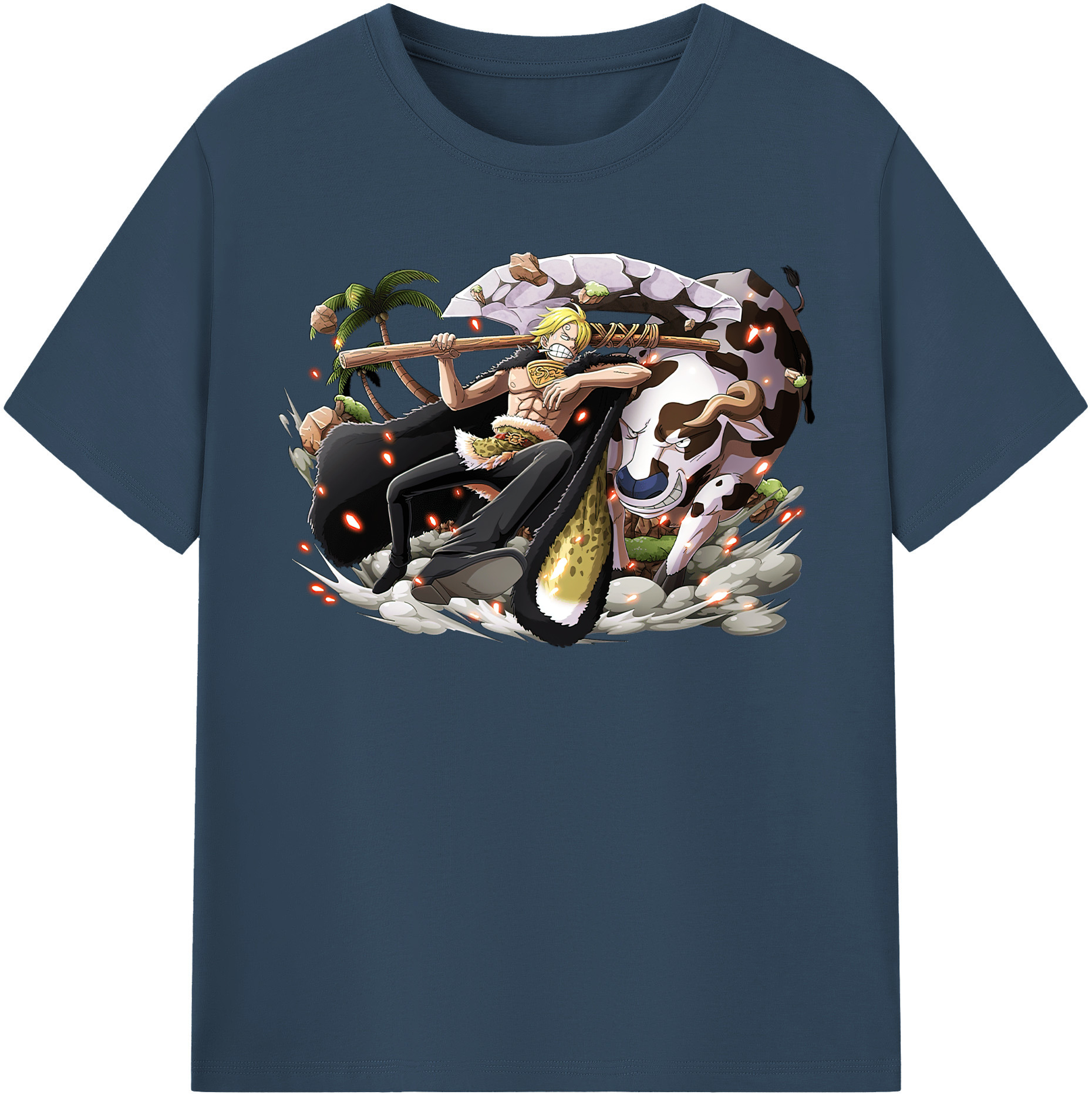 （画像用） ワンピース サンジ ONE PIECE Sanji レディースカジュアルプリントTシャツ（綿100％）