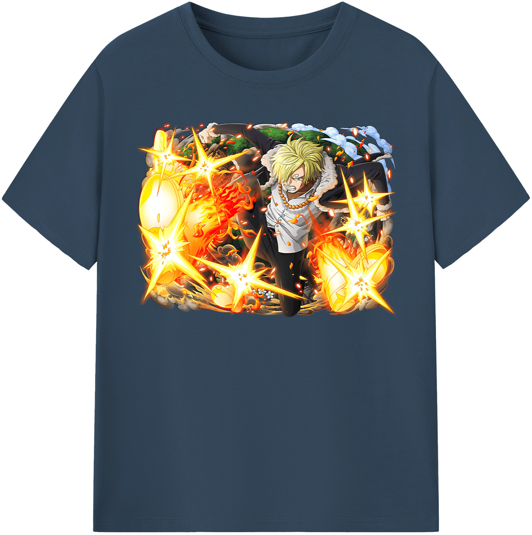 （画像用） ワンピース サンジ ONE PIECE Sanji レディースカジュアルプリントTシャツ（綿100％）