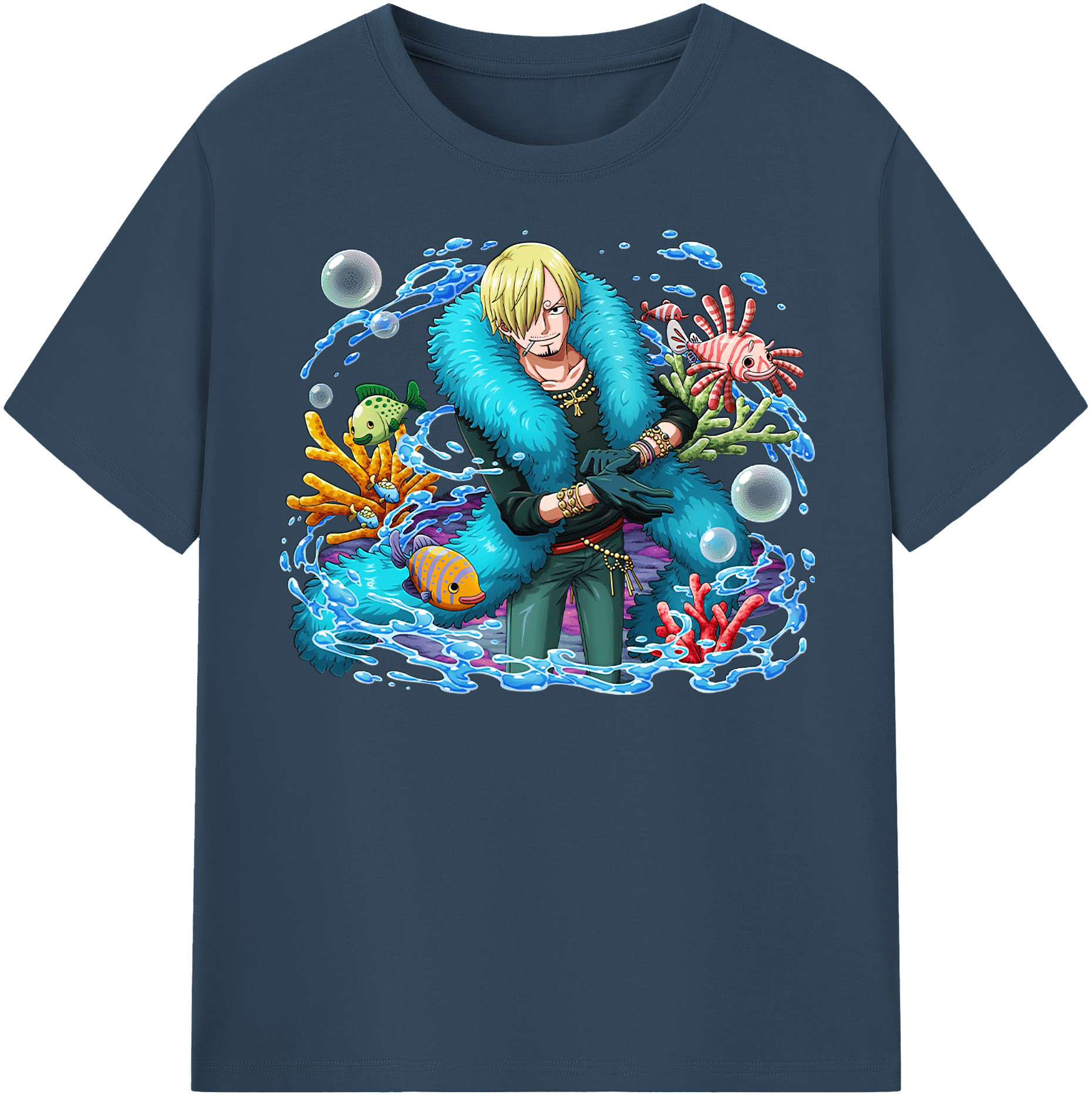 （画像用） ワンピース サンジ ONE PIECE Sanji レディースカジュアルプリントTシャツ（綿100％）