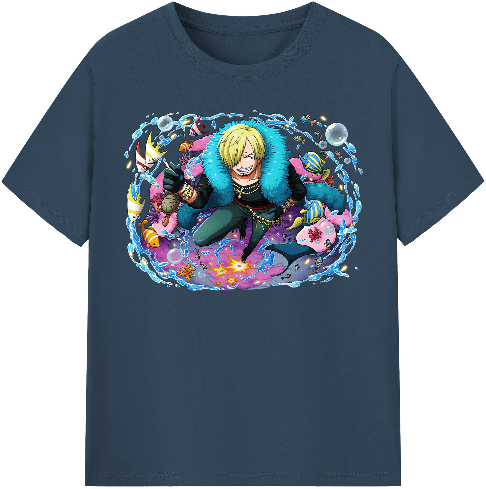 （画像用） ワンピース サンジ ONE PIECE Sanji レディースカジュアルプリントTシャツ（綿100％）