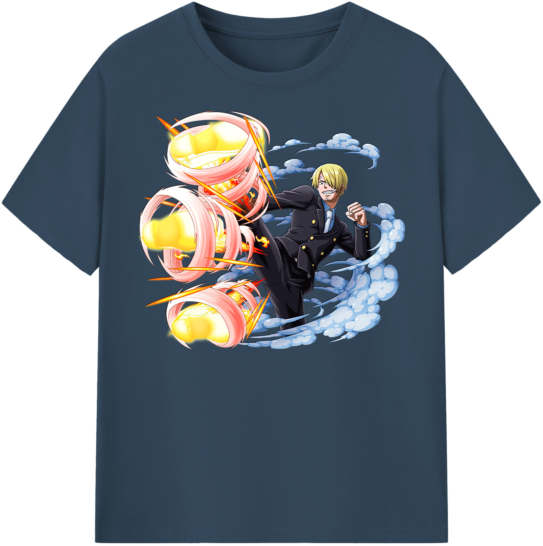 （画像用） ワンピース サンジ ONE PIECE Sanji レディースカジュアルプリントTシャツ（綿100％）