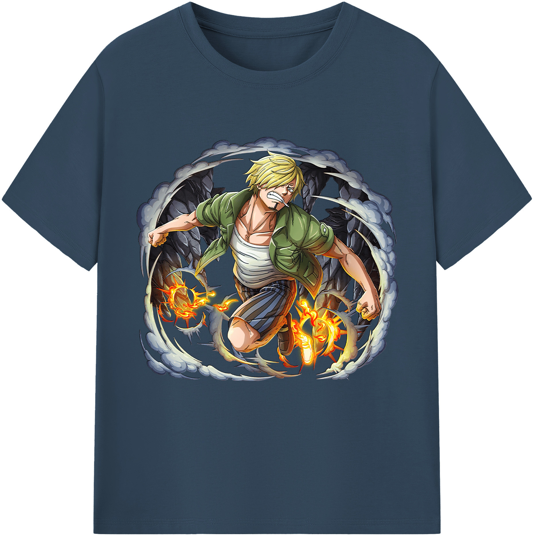 （画像用） ワンピース サンジ ONE PIECE Sanji レディースカジュアルプリントTシャツ（綿100％）